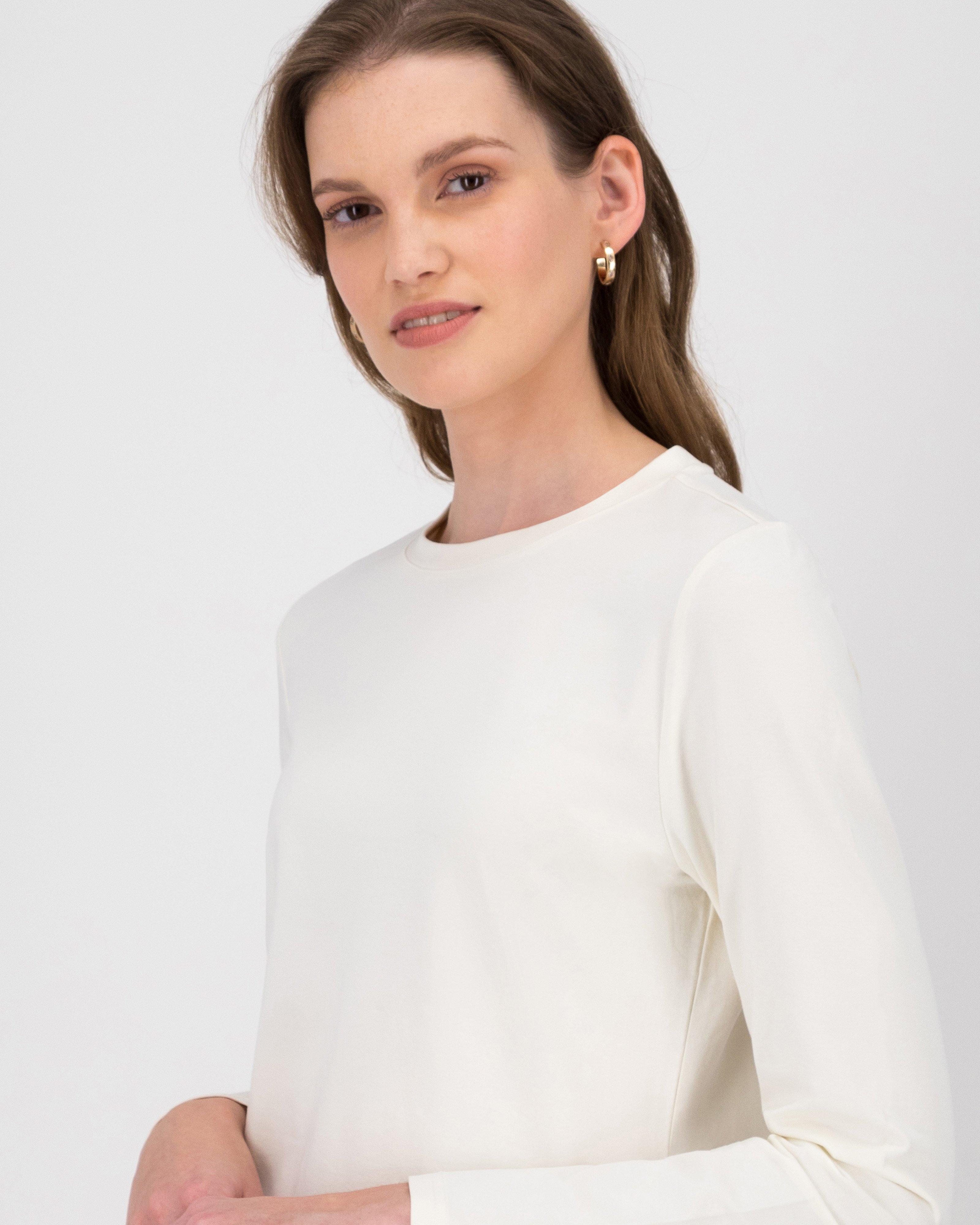 Poetry Clea Long Sleeve Tee -  stone