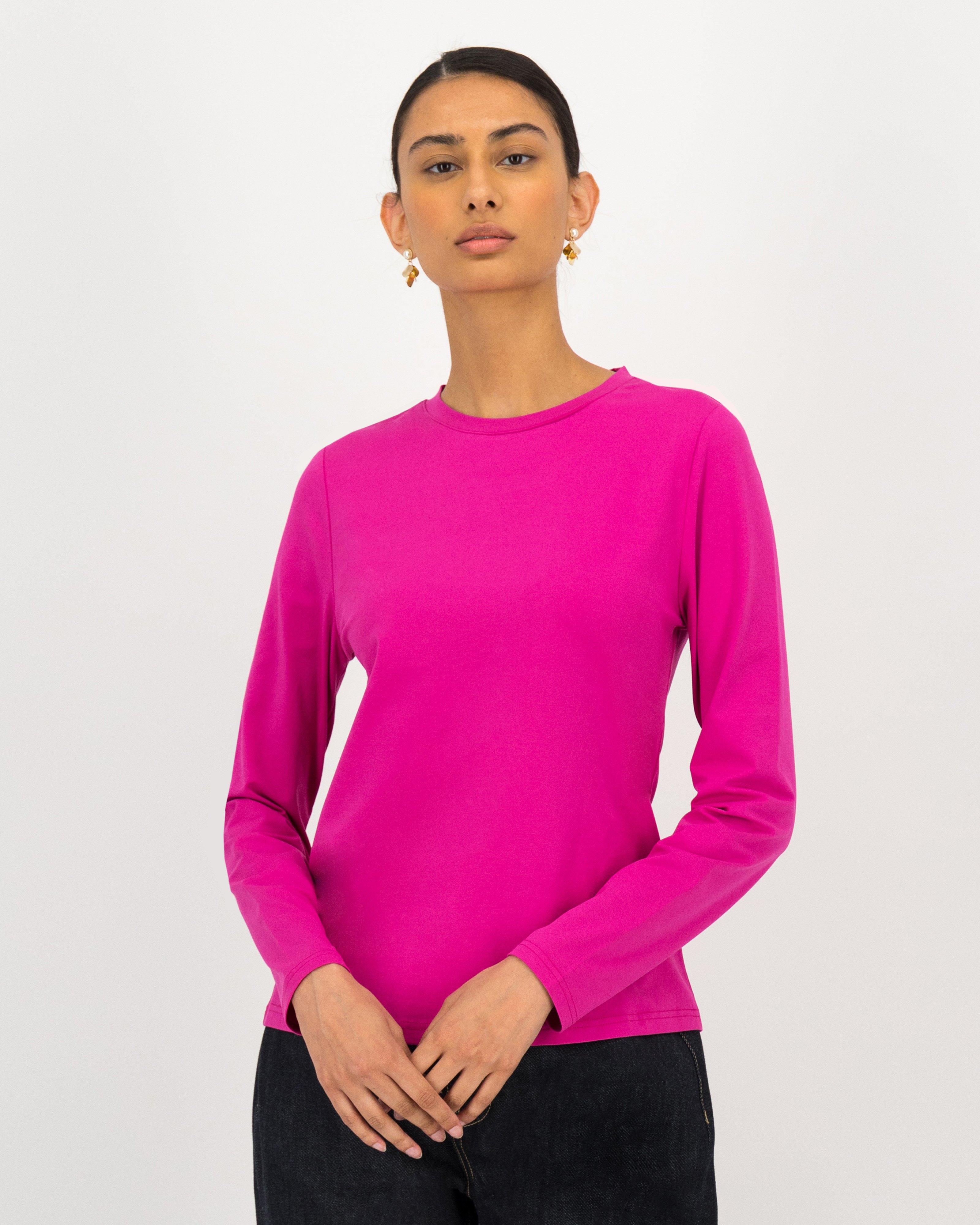 Poetry Clea Long Sleeve Tee -  berry