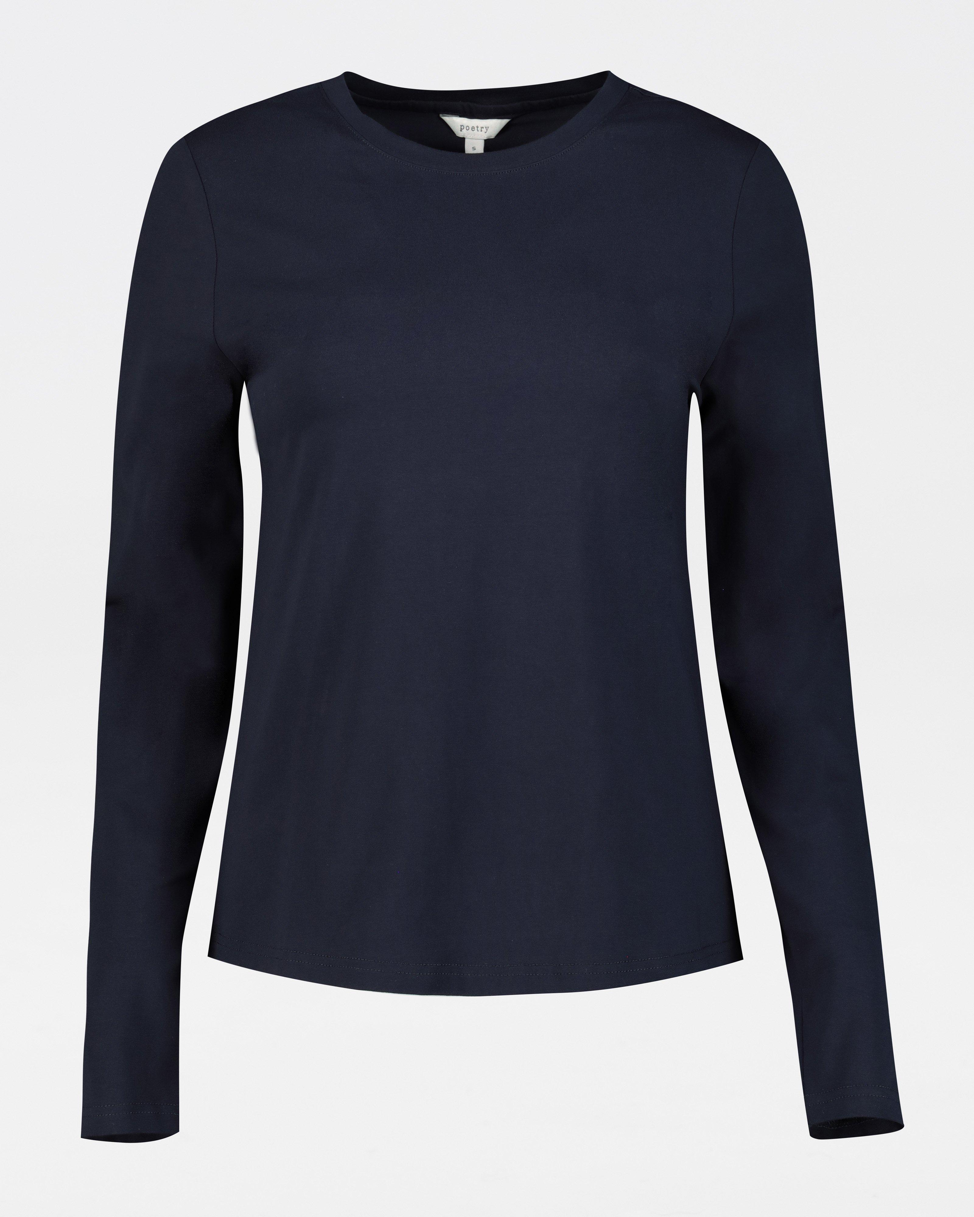 Poetry Clea Long Sleeve Tee -  navy