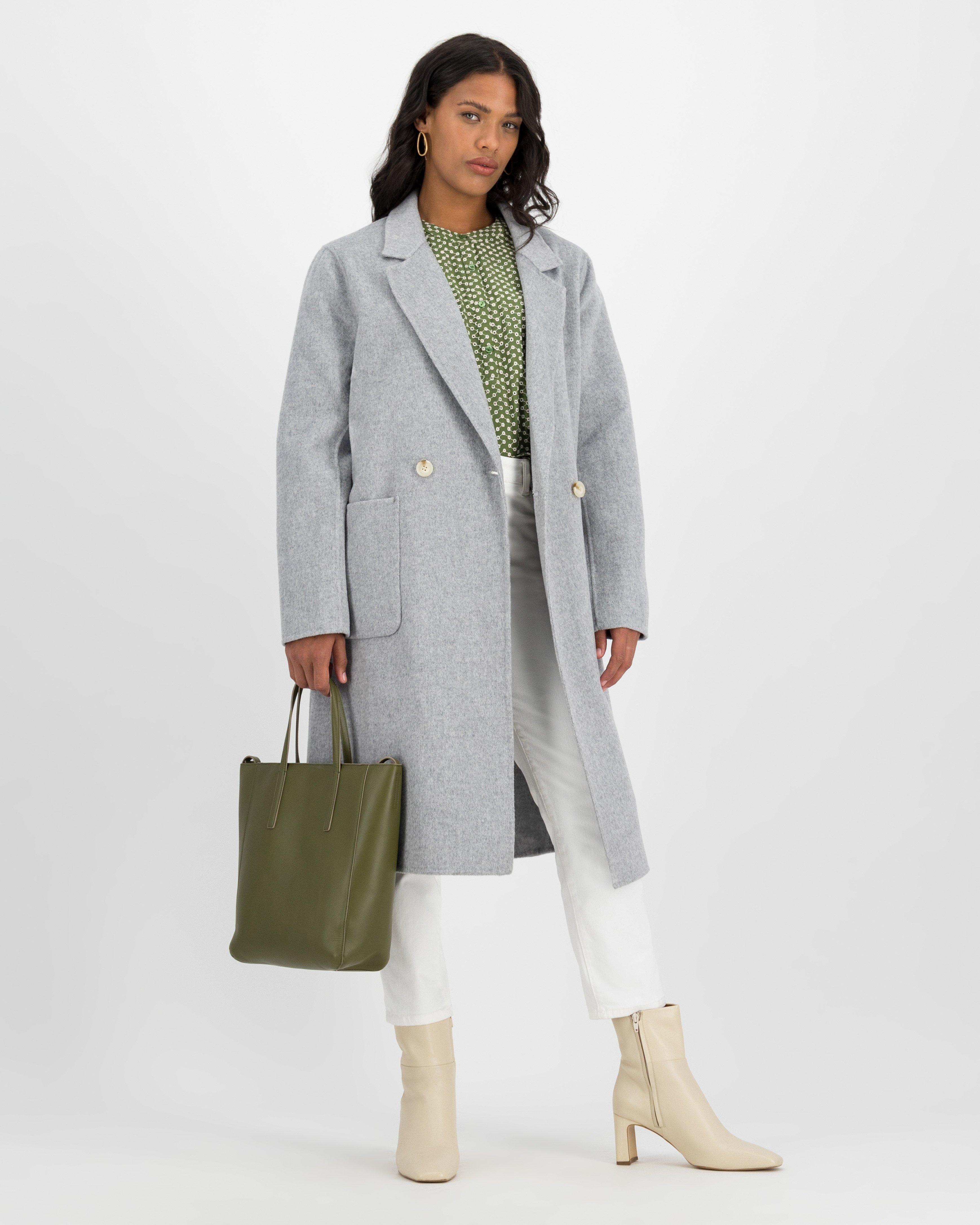 Poetry Sia Wool Blend Coat -  grey