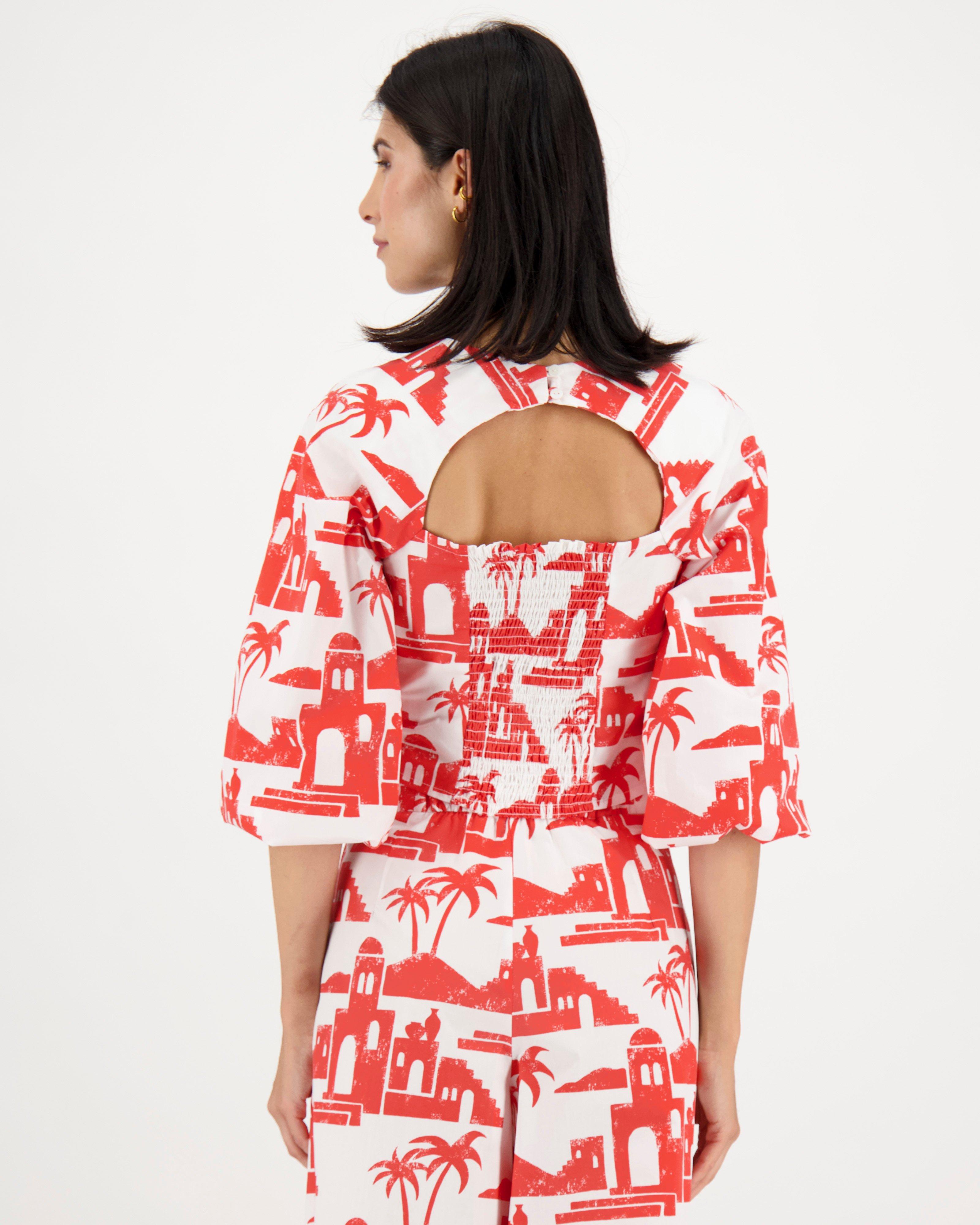 Poetry Erika Printed Top -  coral