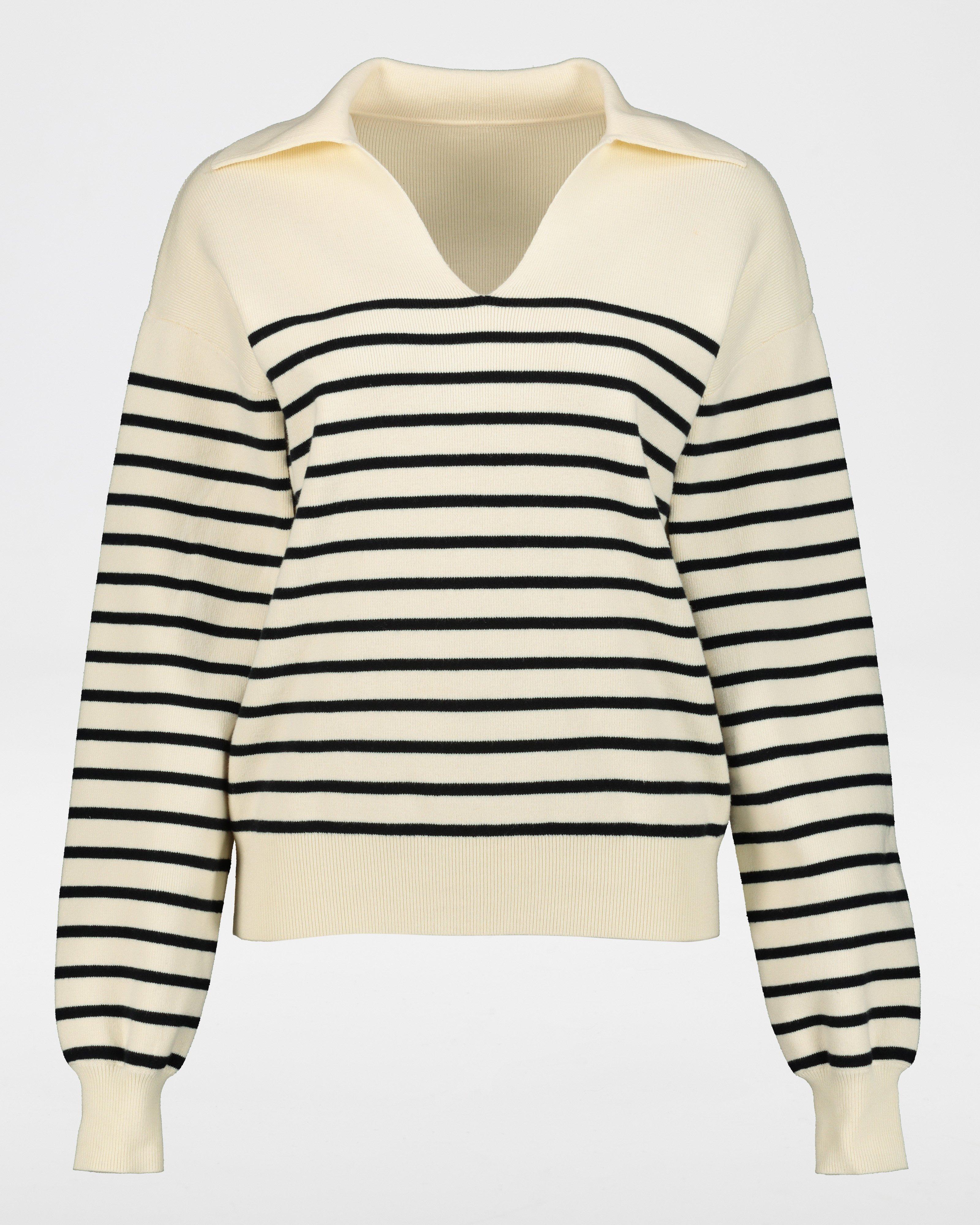 Poetry Lillian Stripe Jumper -  milk