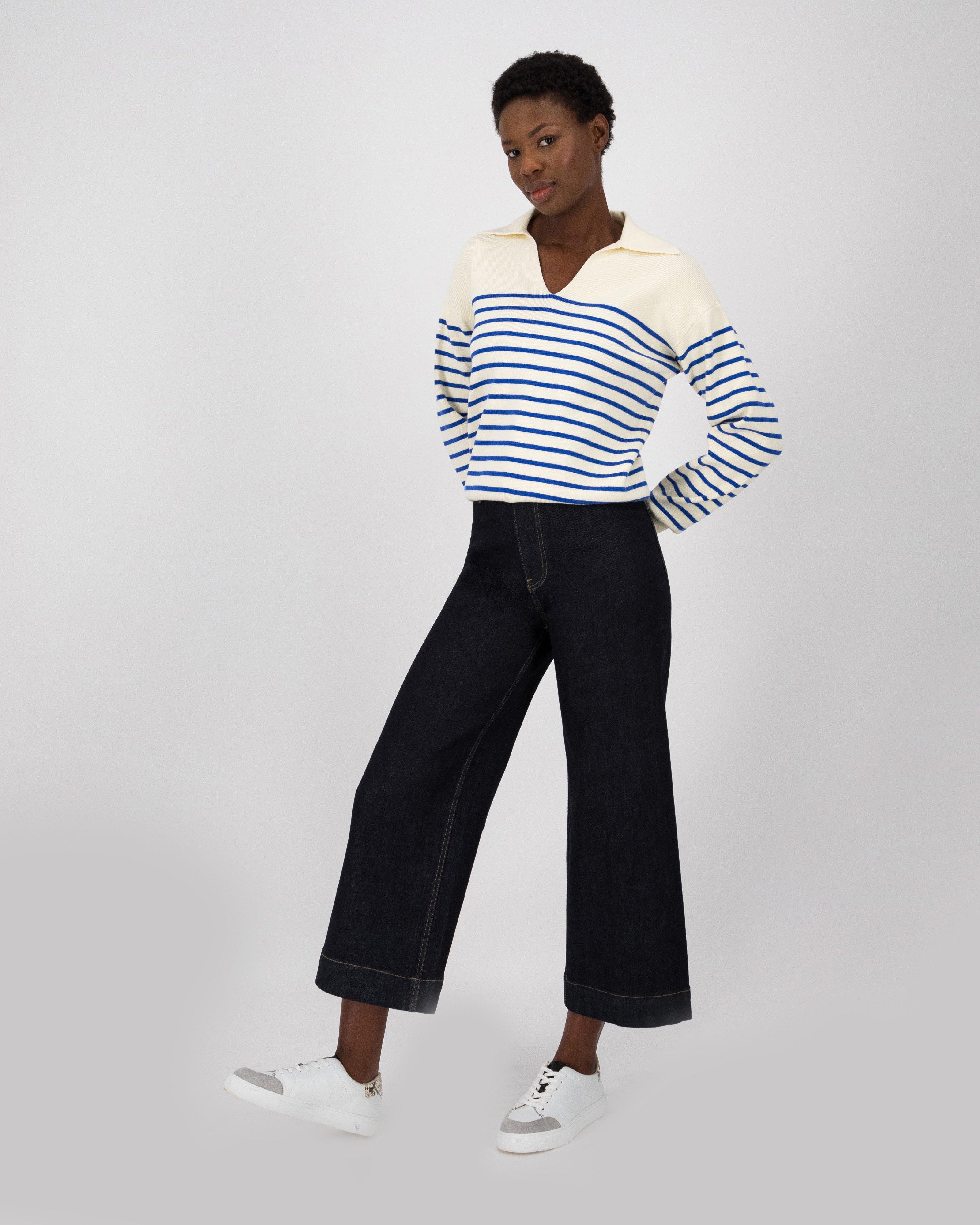 Poetry Lillian Stripe Jumper -  cobalt