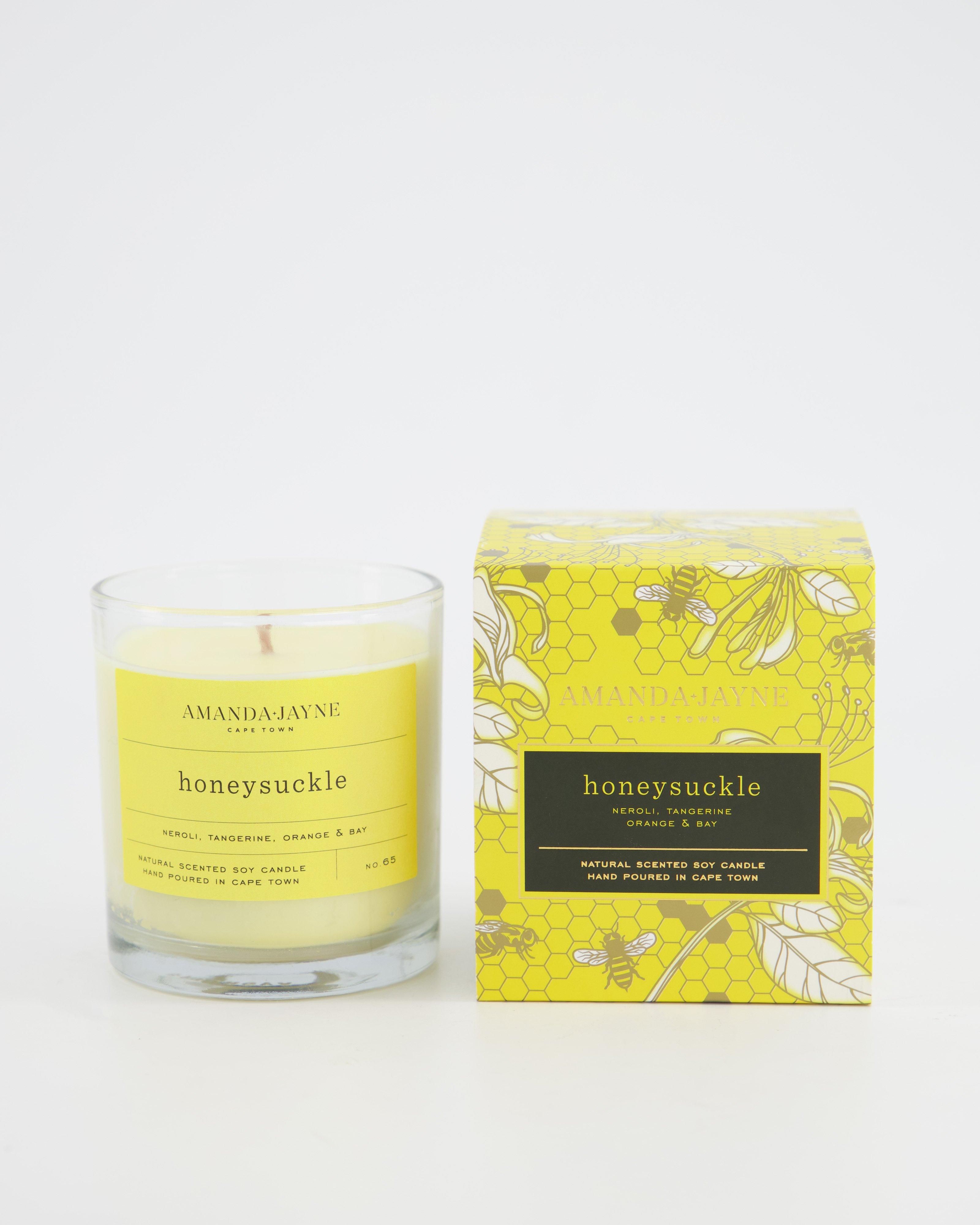 Honeysuckle Glass Candle -  yellow