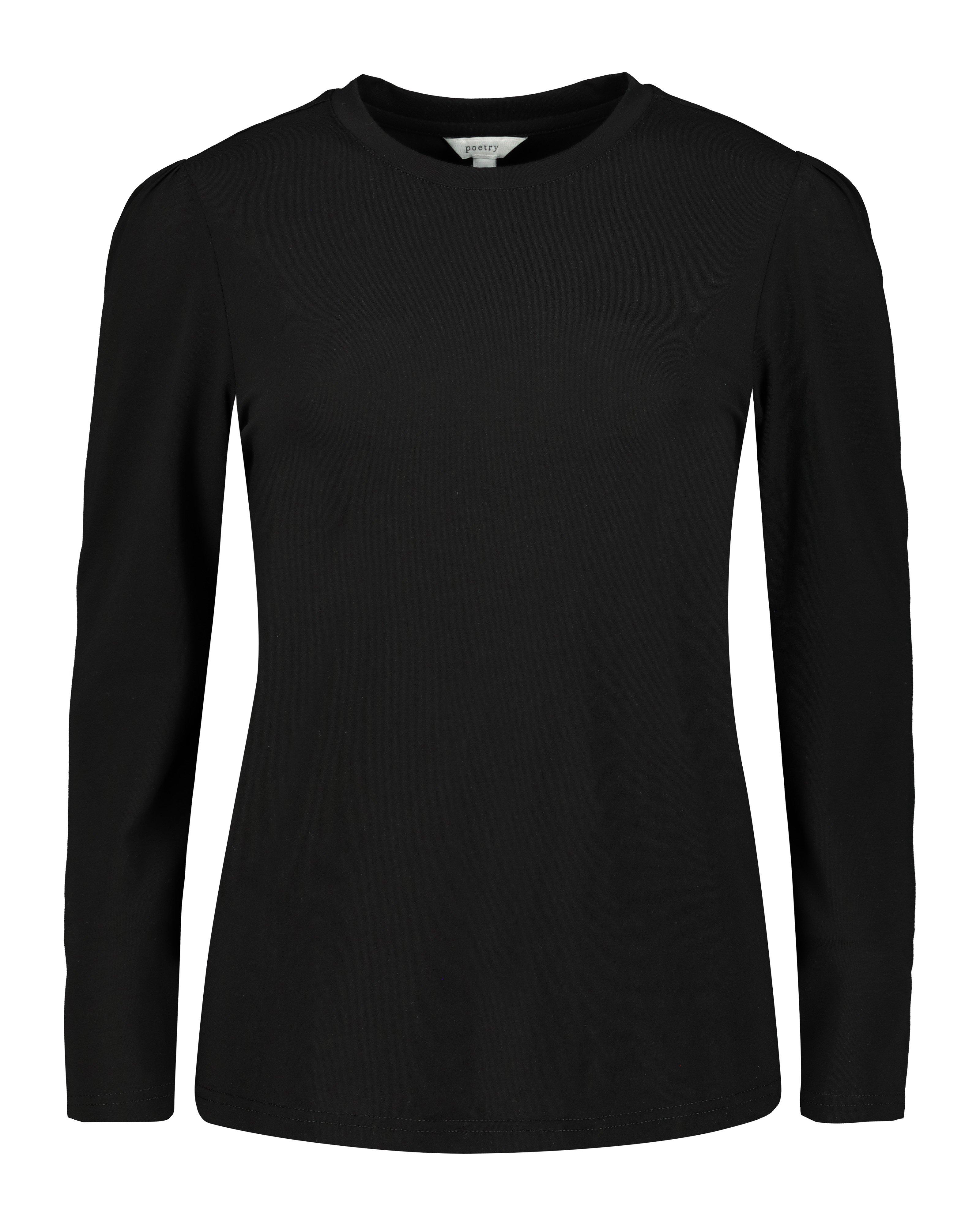 Thelma Puff Sleeve Top -  black