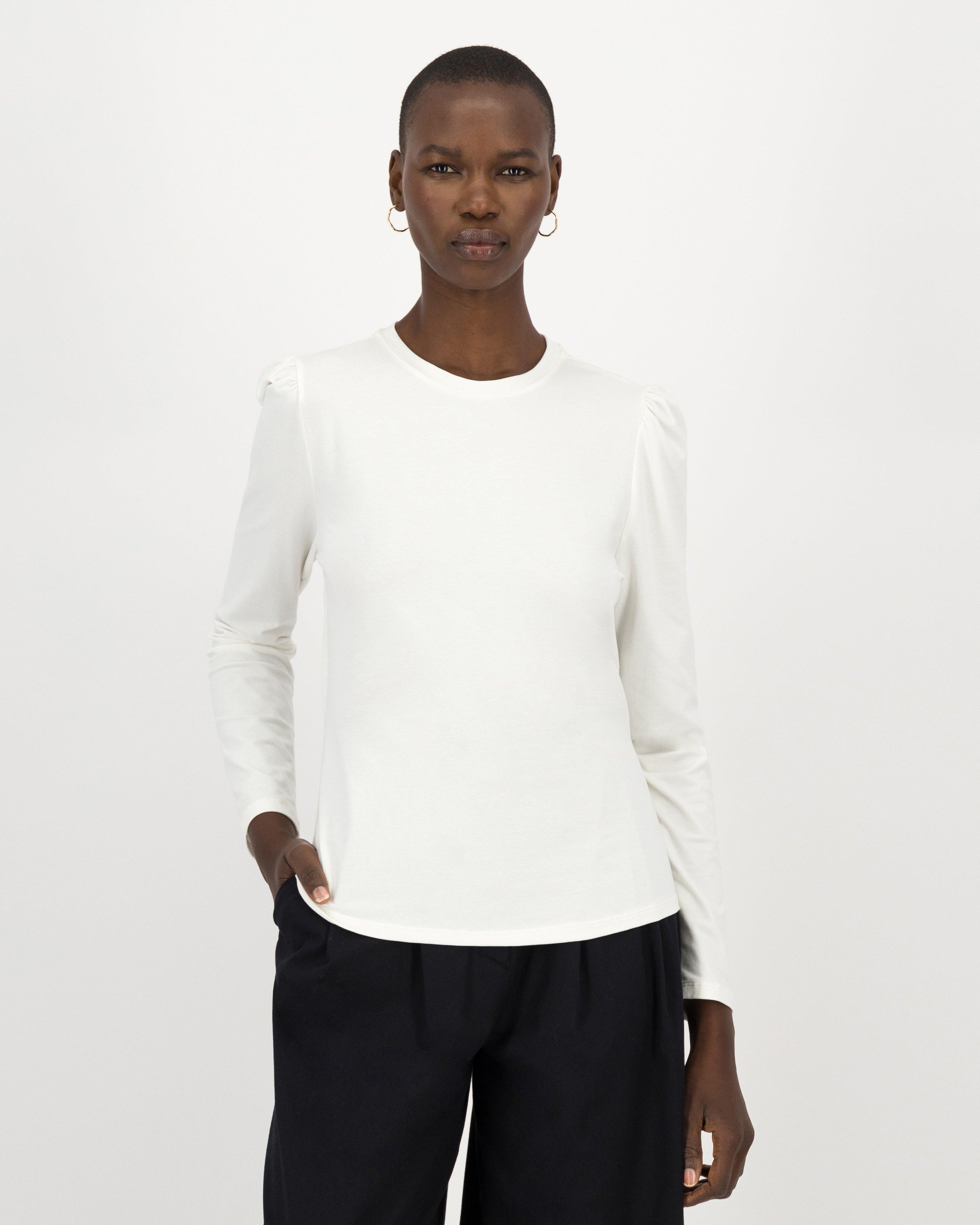 Thelma Puff Sleeve Top -  milk