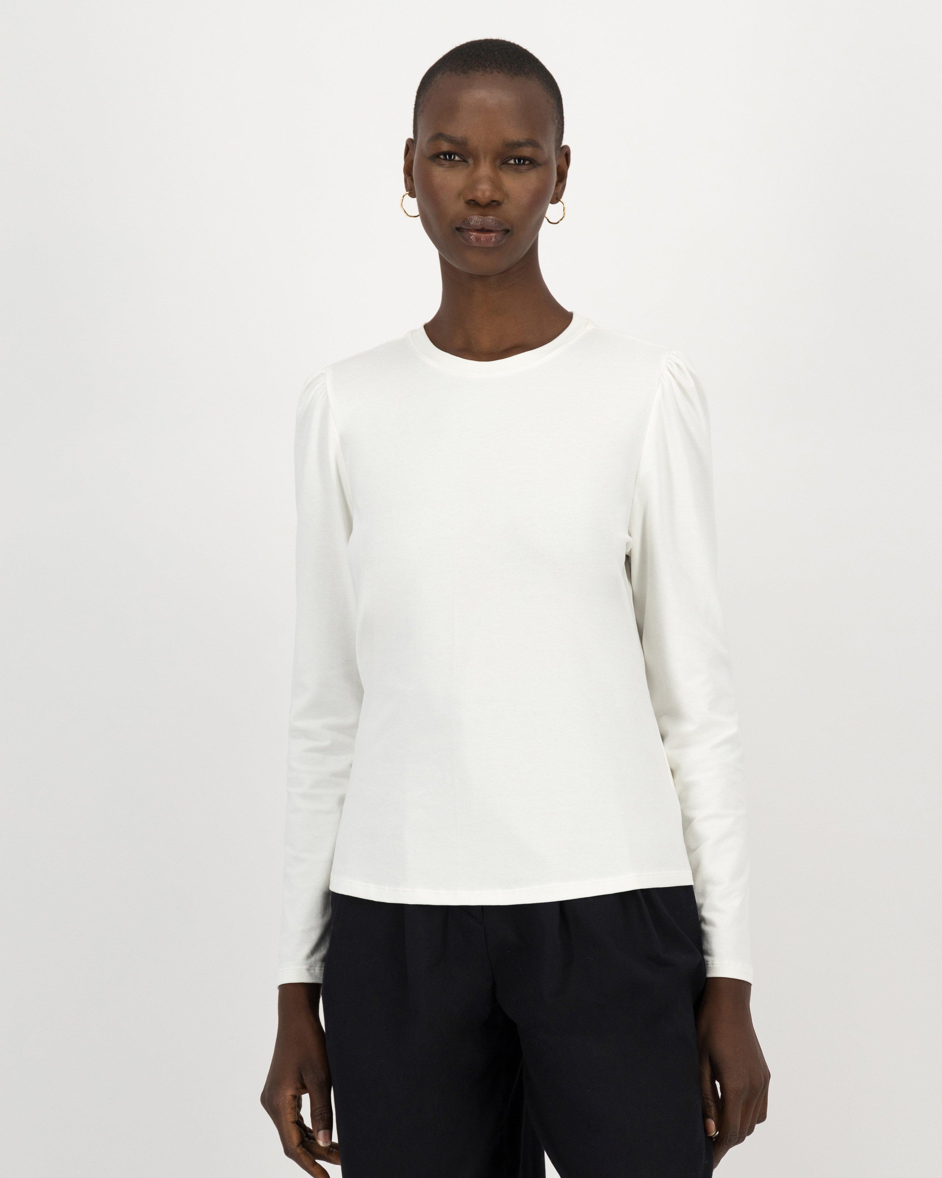 Thelma Puff Sleeve Top -  milk