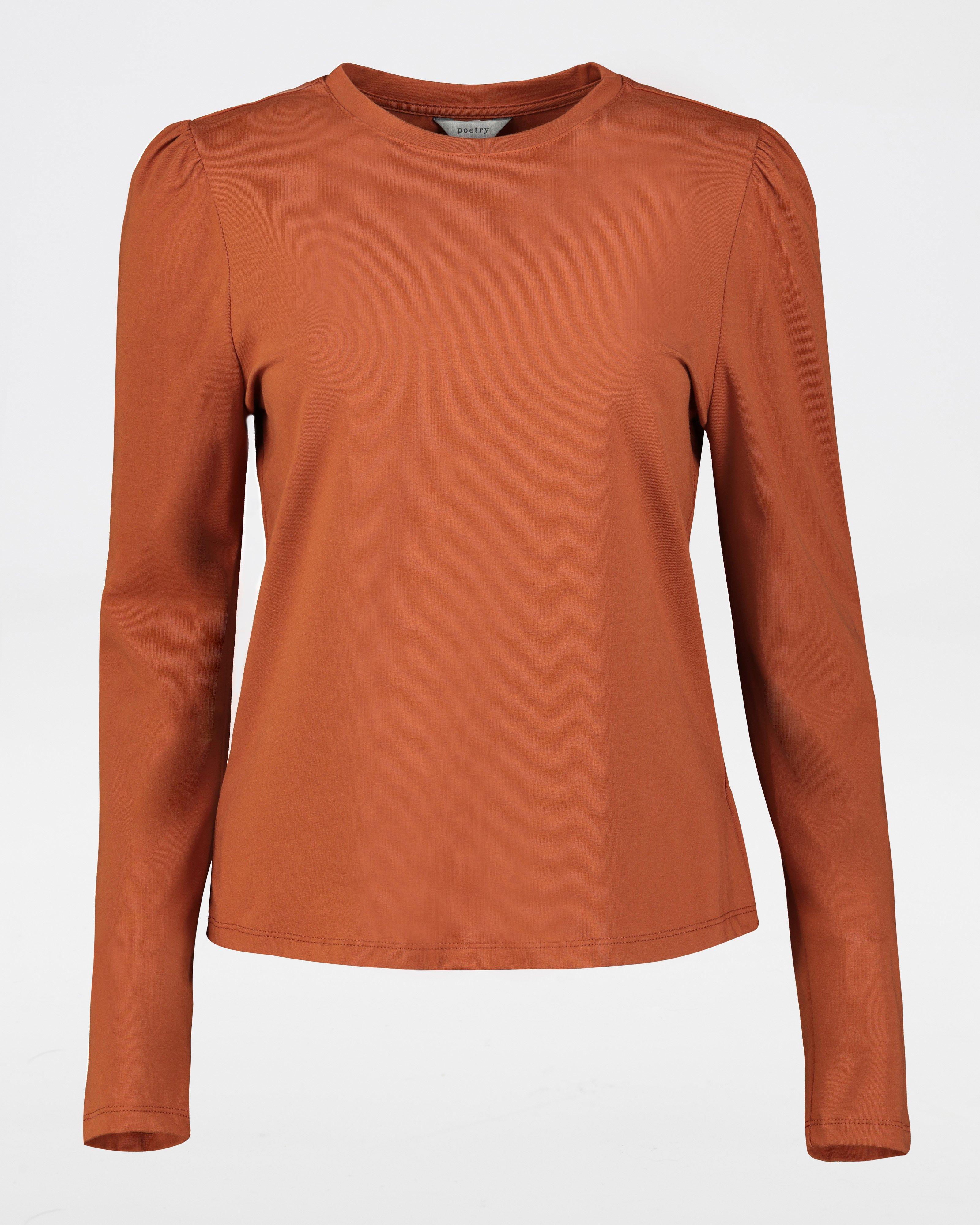 Thelma Puff Sleeve Top -  brown