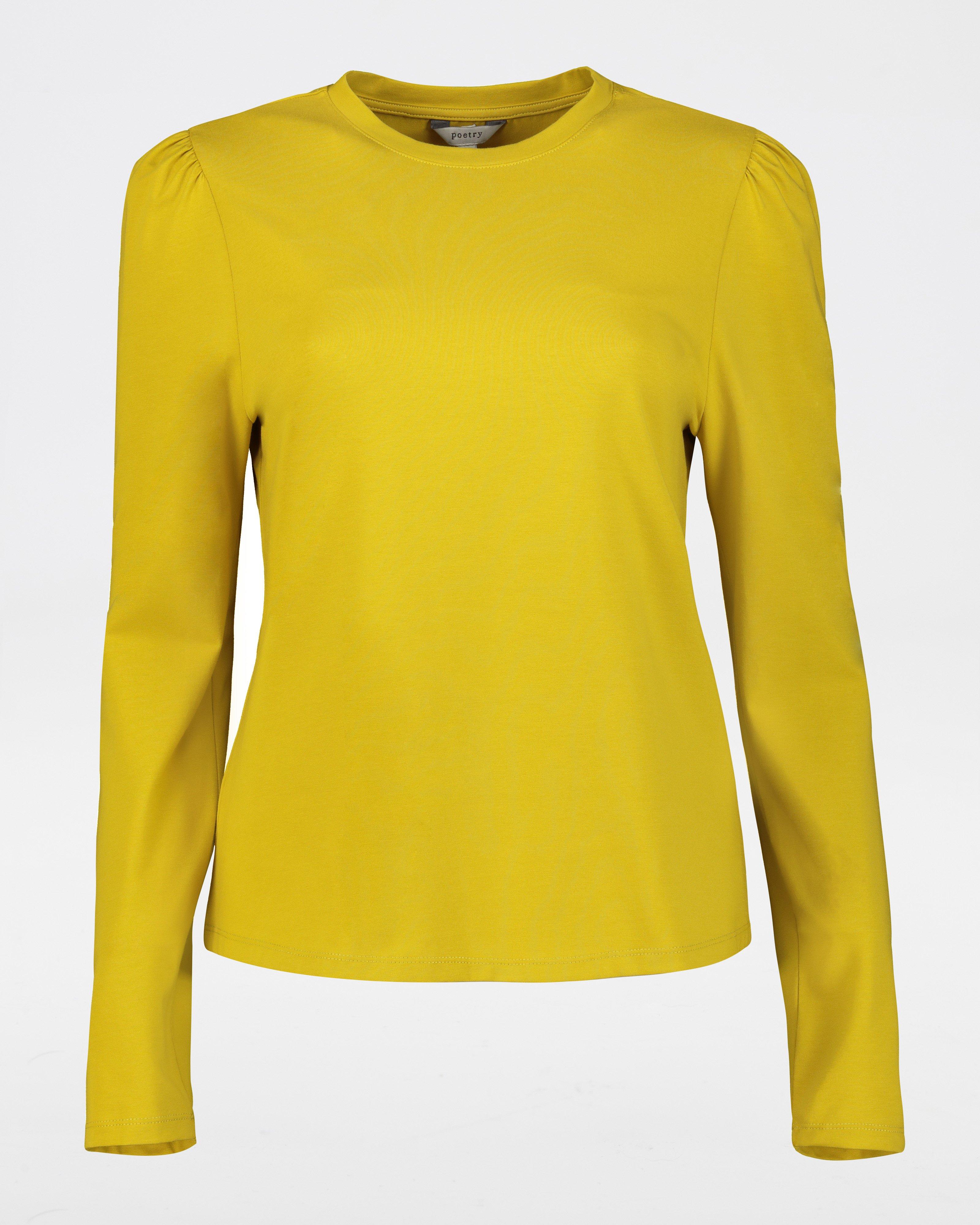 Thelma Puff Sleeve Top -  chartreuse