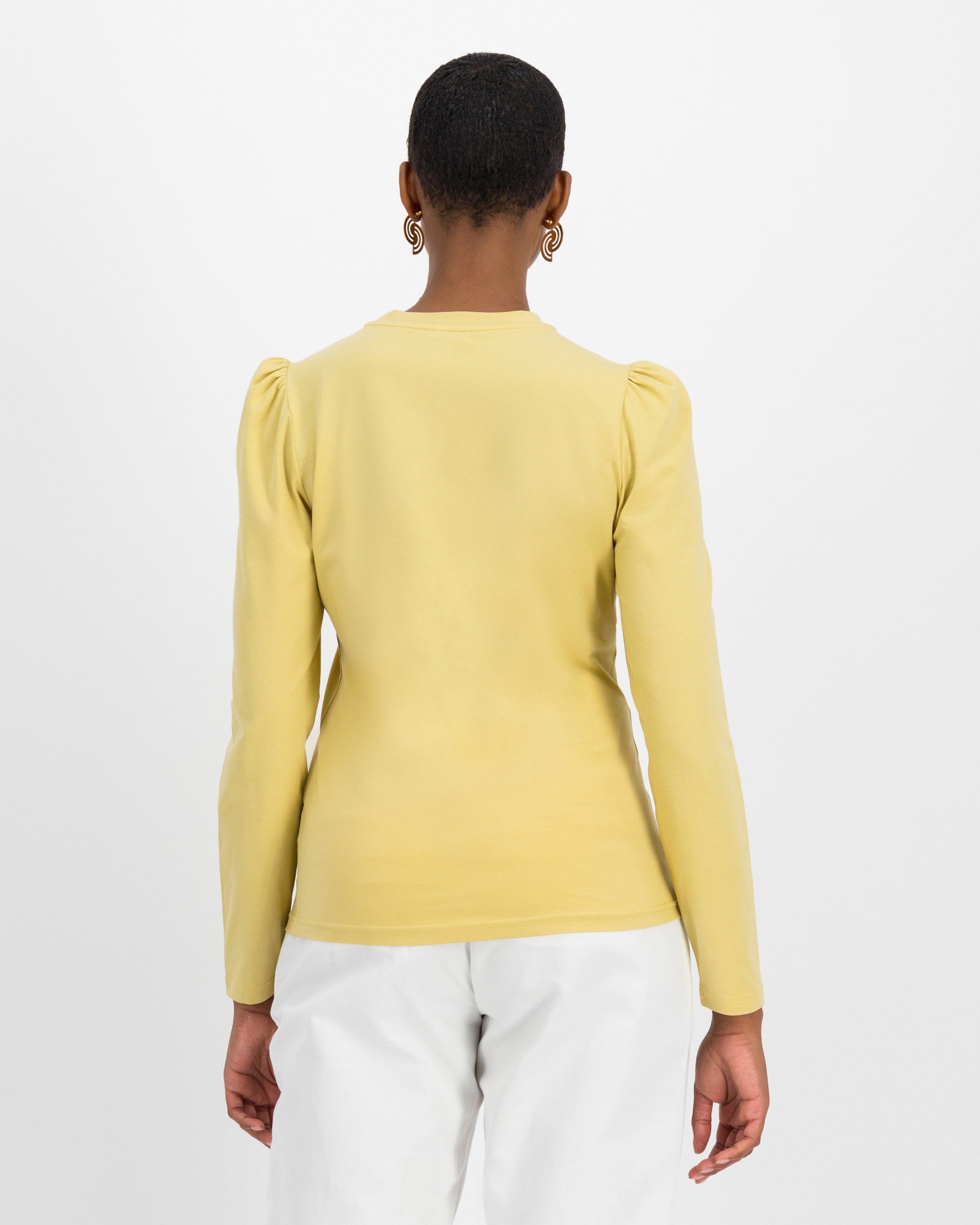 Thelma Puff Sleeve Top -  yellow