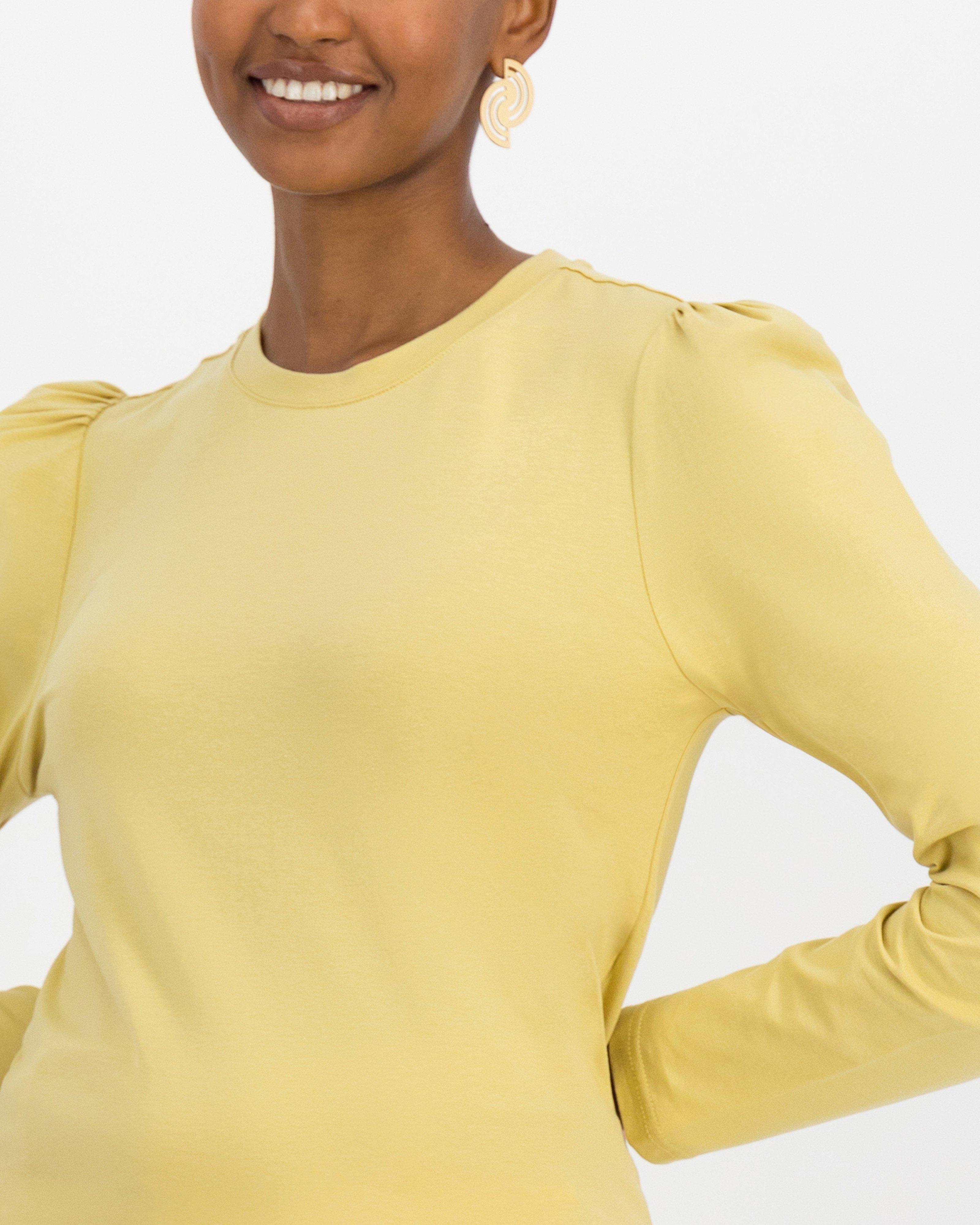 Thelma Puff Sleeve Top -  yellow