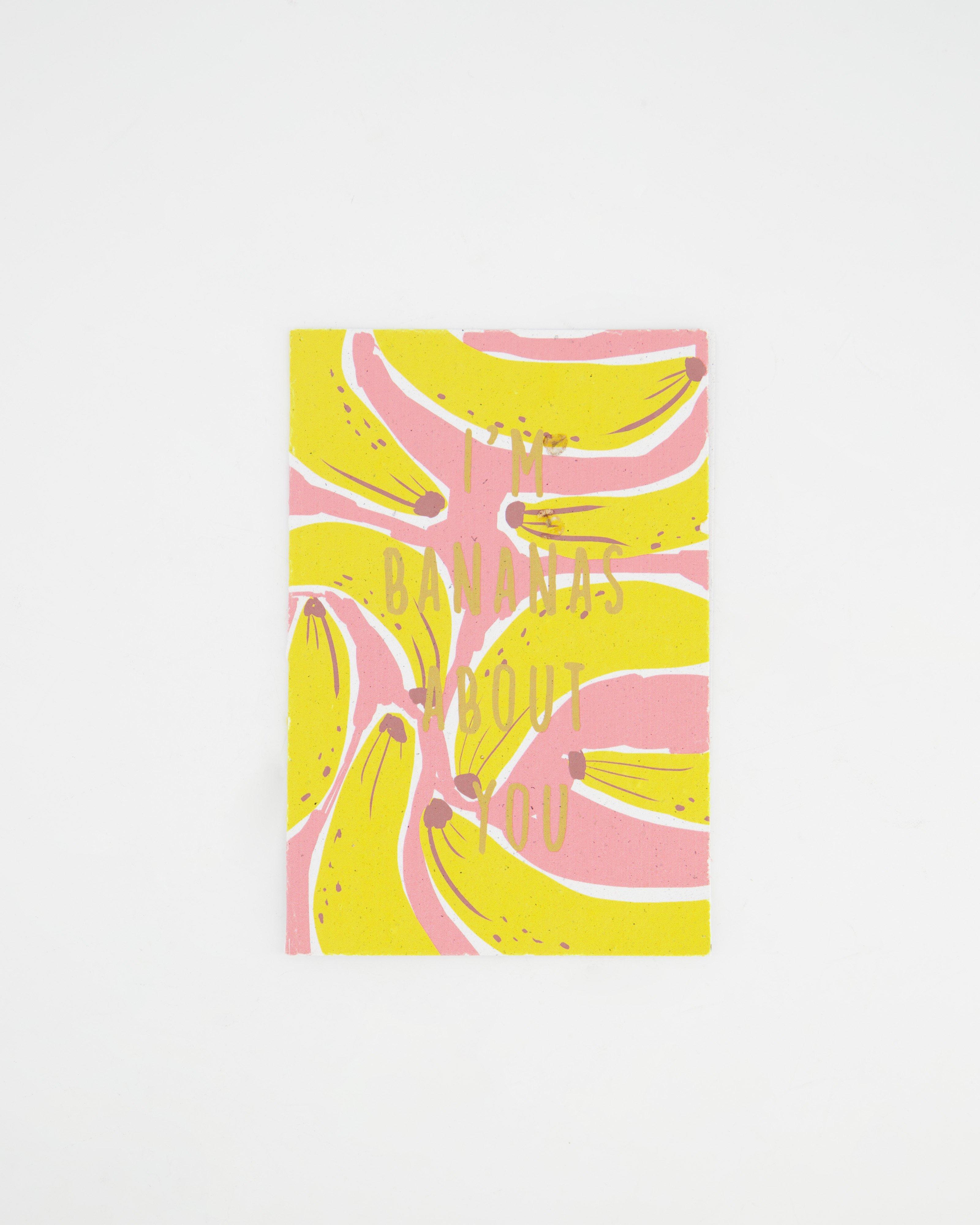 Bananas about you Card -  pink