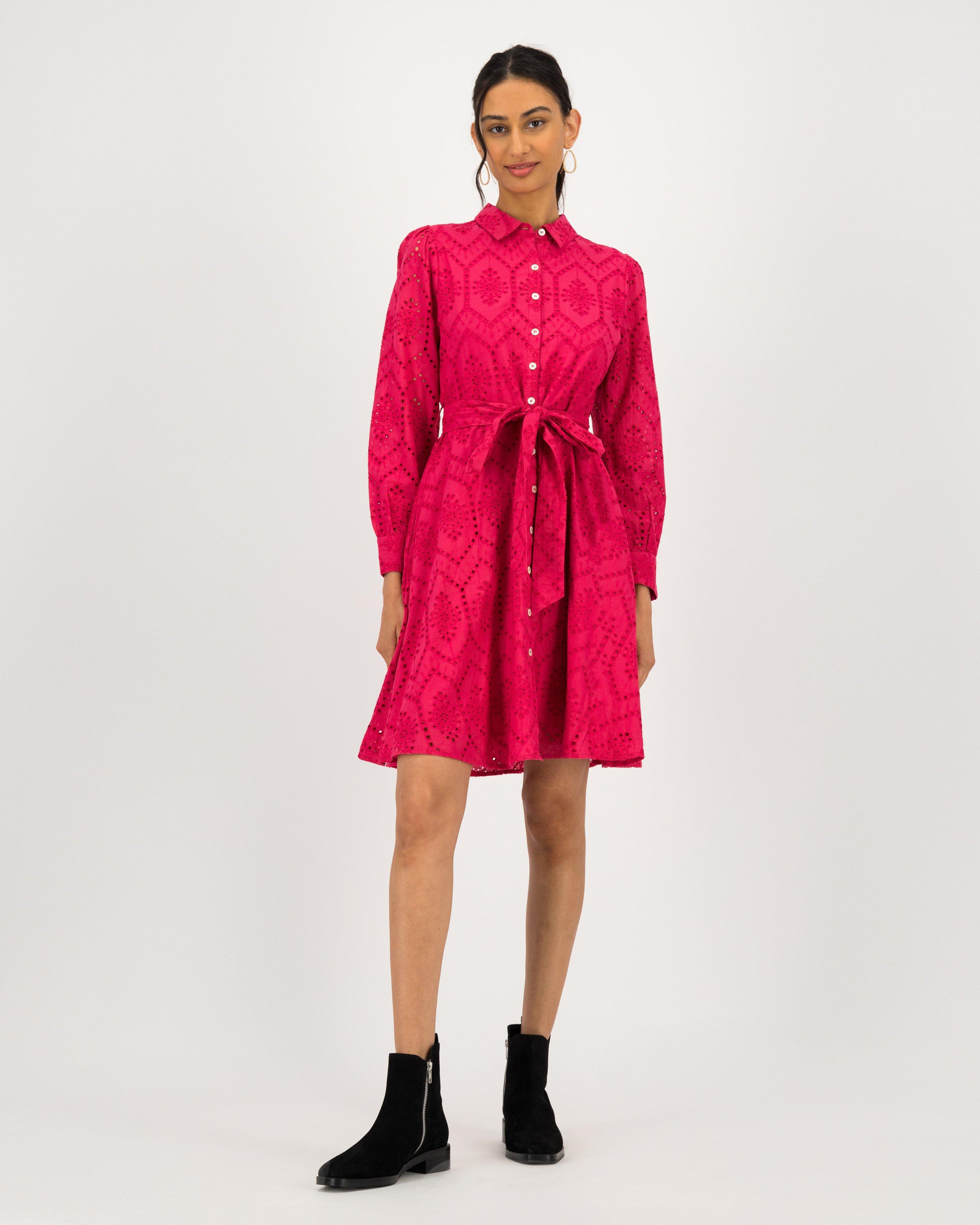 Julia Anglaise Dress -  pink