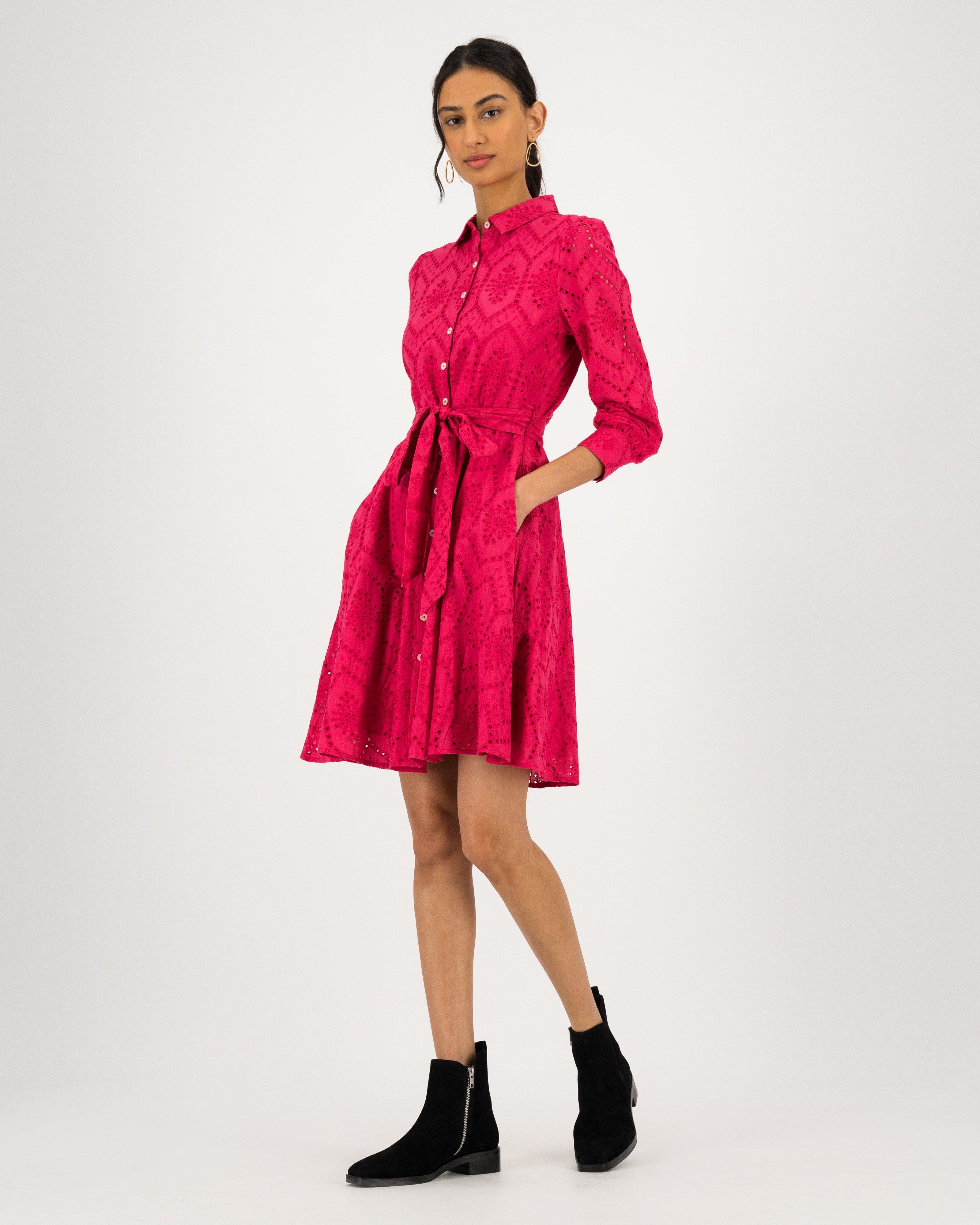 Julia Anglaise Dress -  pink