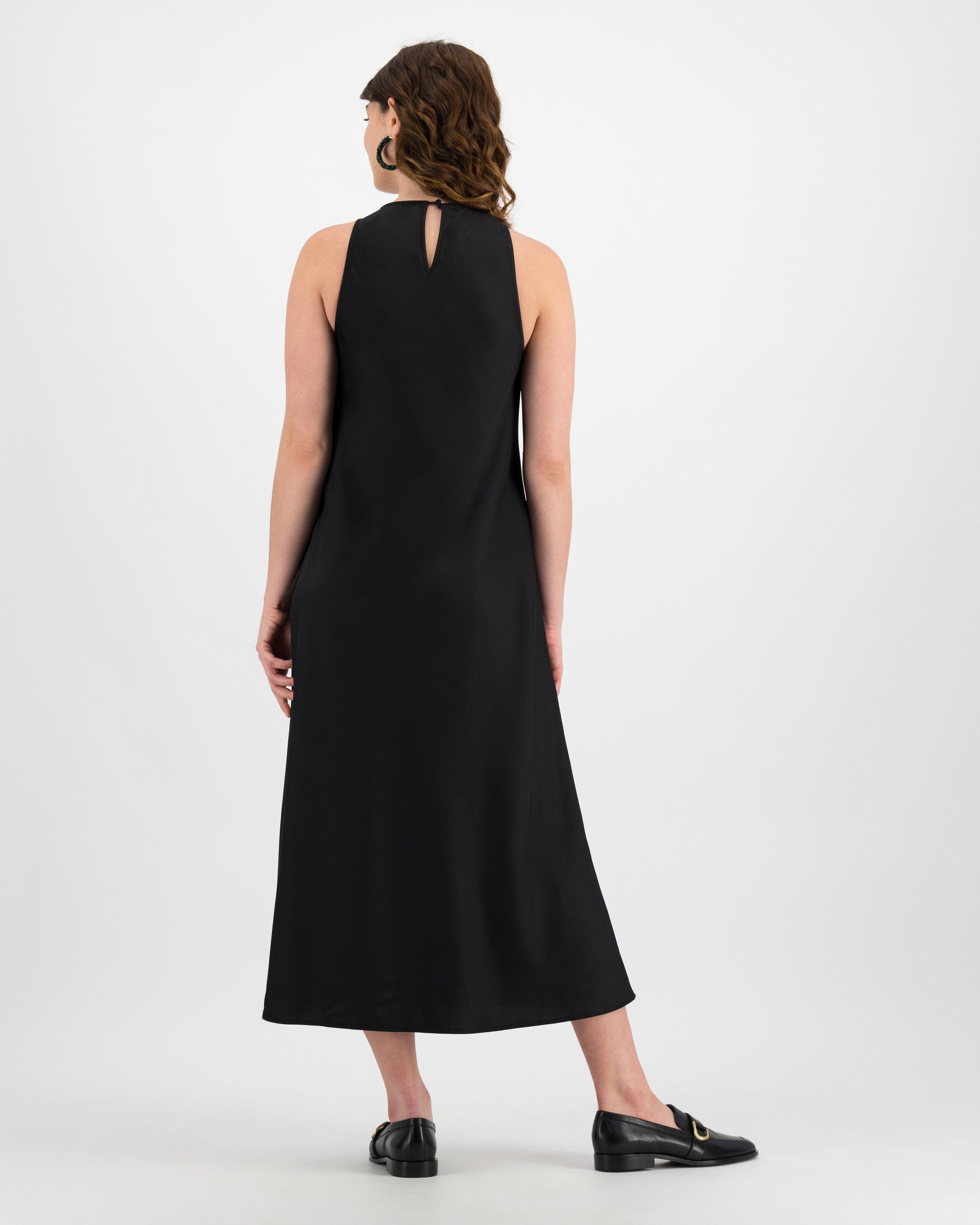 Annabelle Biased Cut Slip Dress -  black