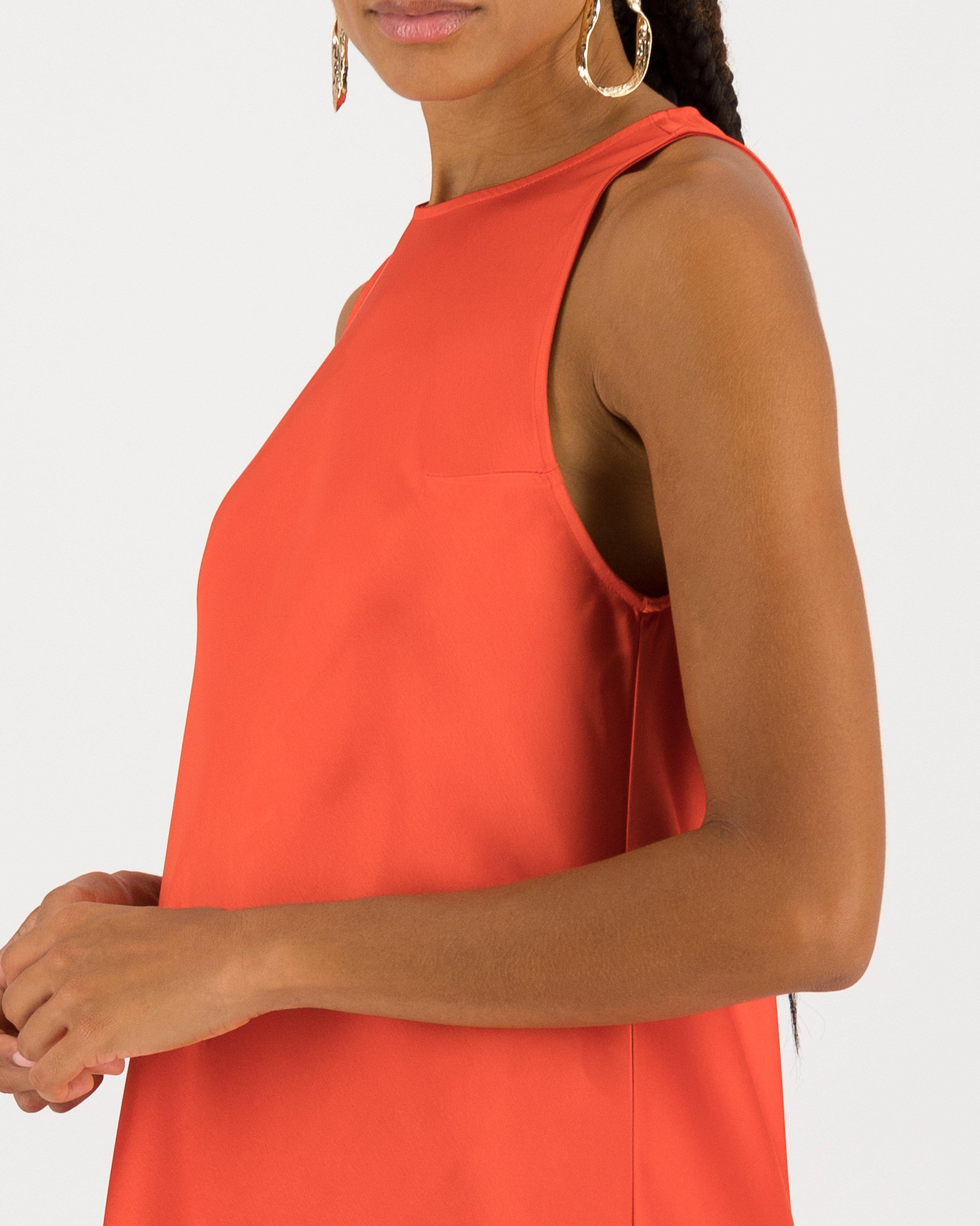 Annabelle Biased Cut Slip Dress -  orange