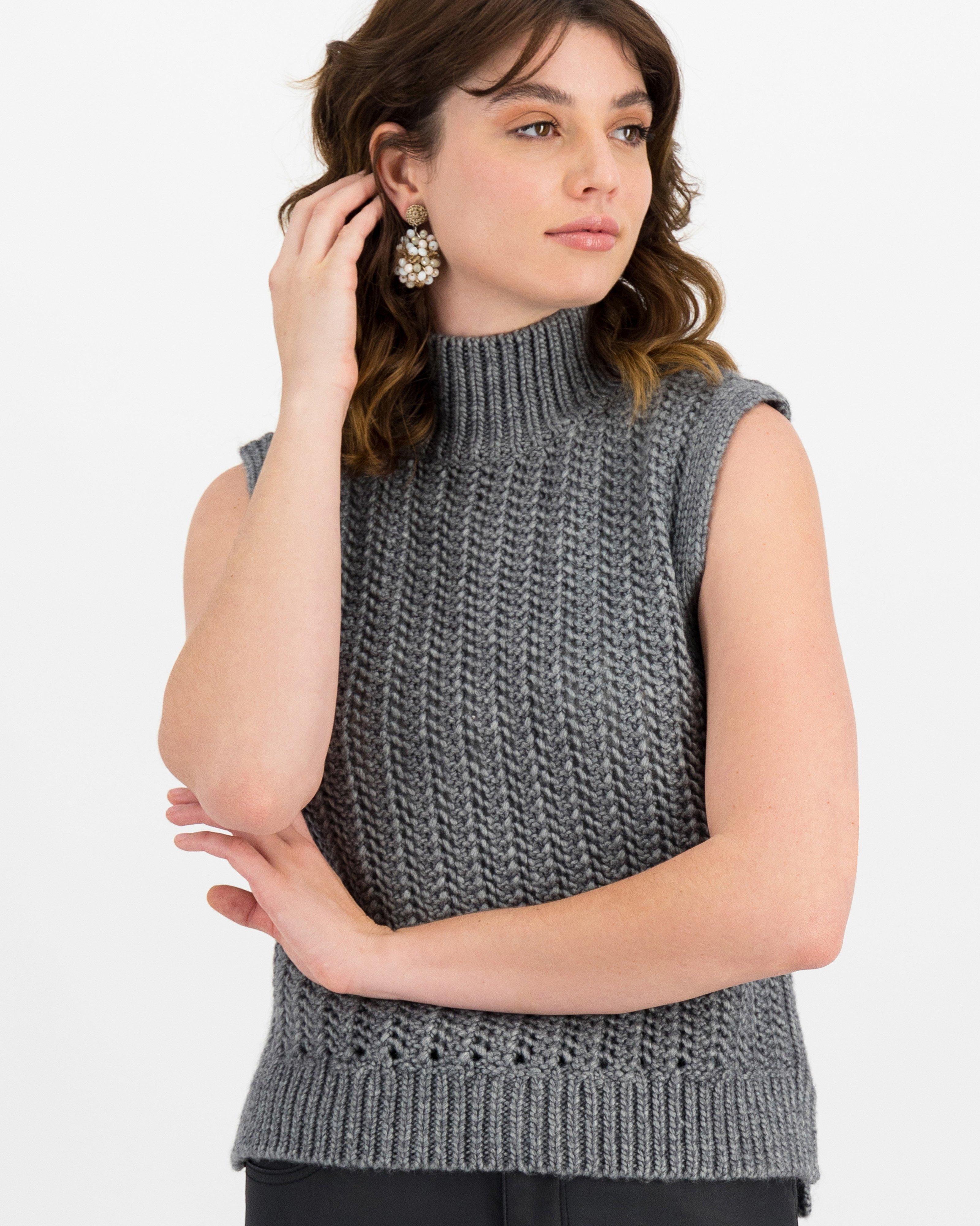 Poetry Skylar Sleeveless Pullover -  grey