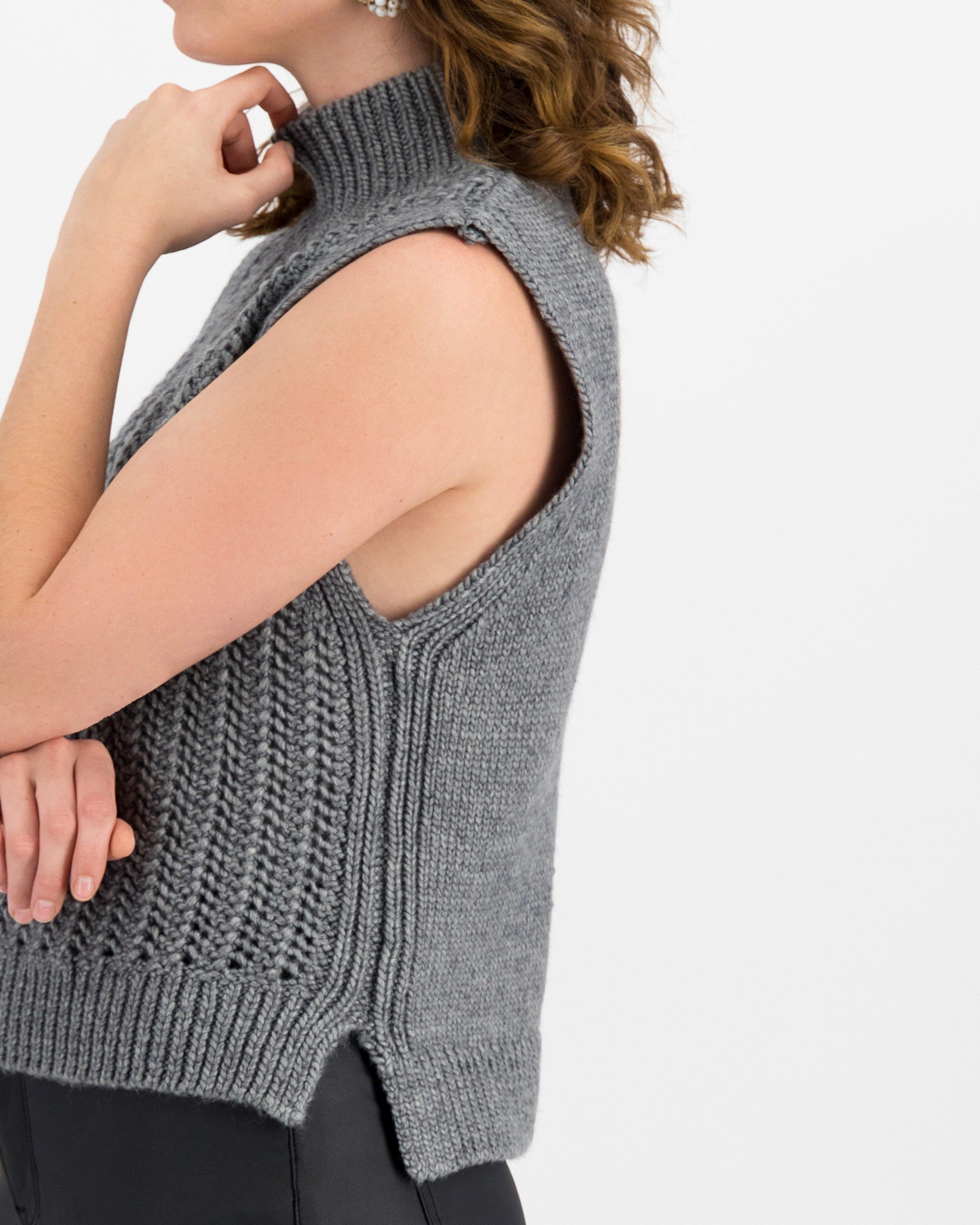 Poetry Skylar Sleeveless Pullover -  grey