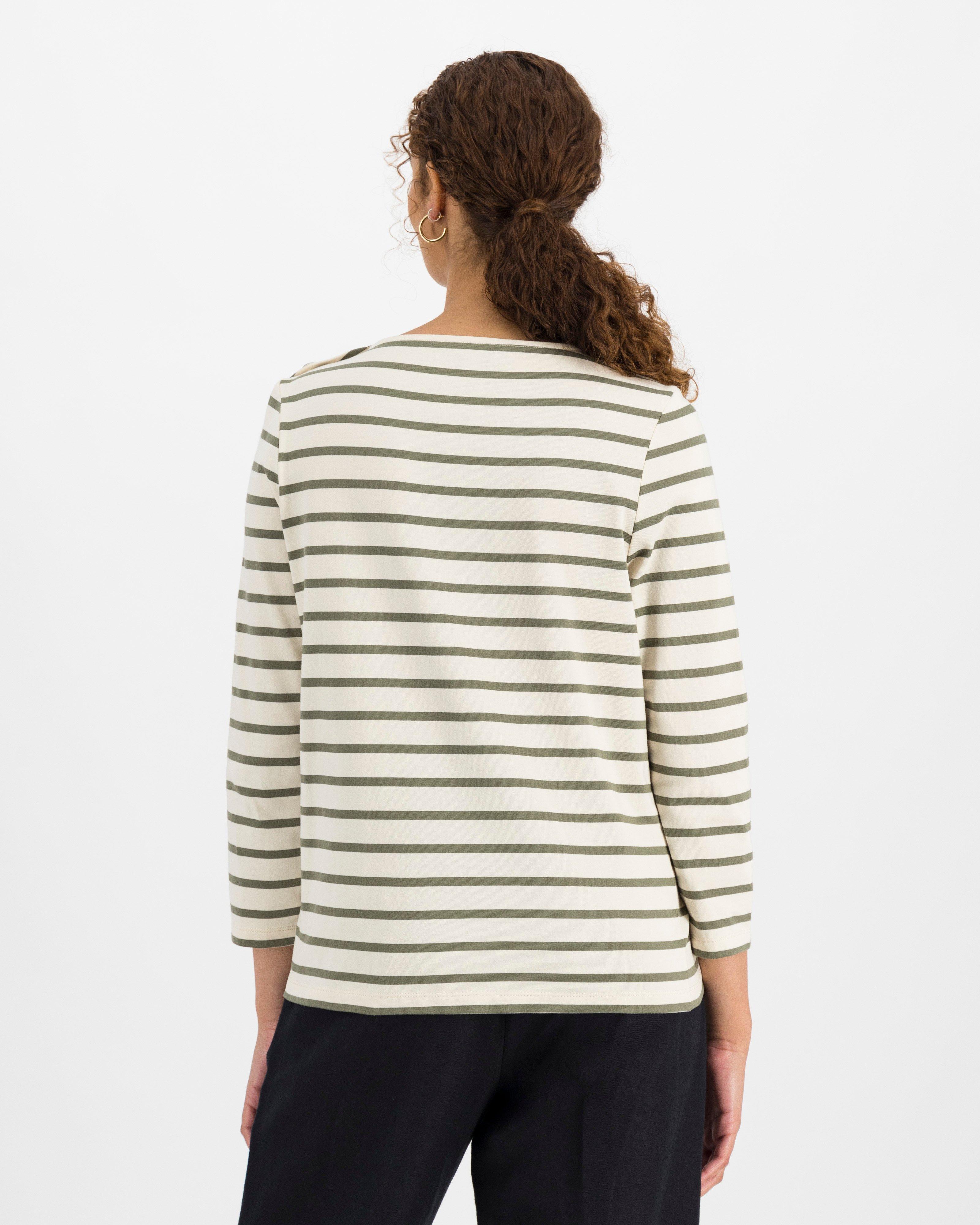 Nova Stripe T-Shirt -  olive