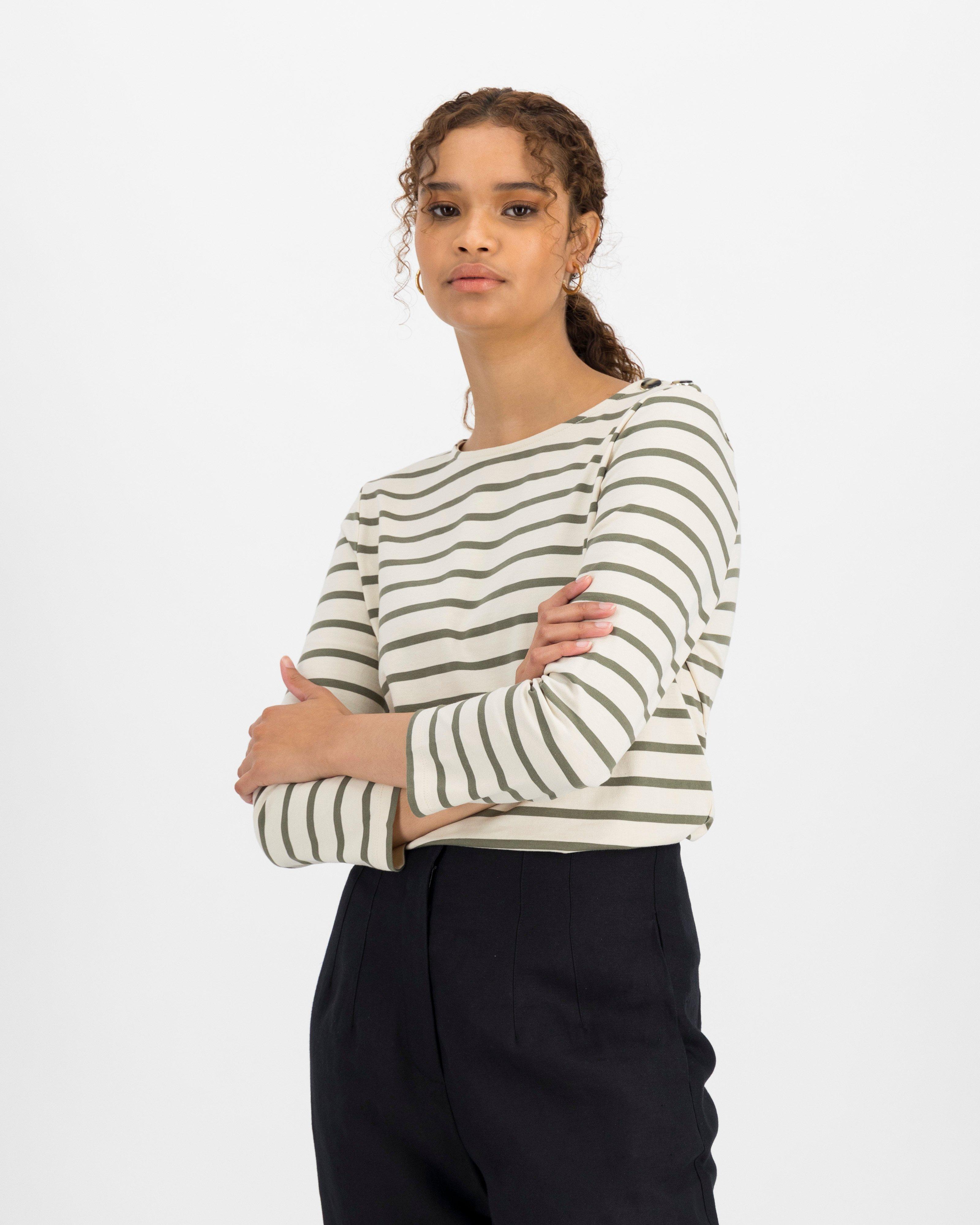 Nova Stripe T-Shirt -  olive