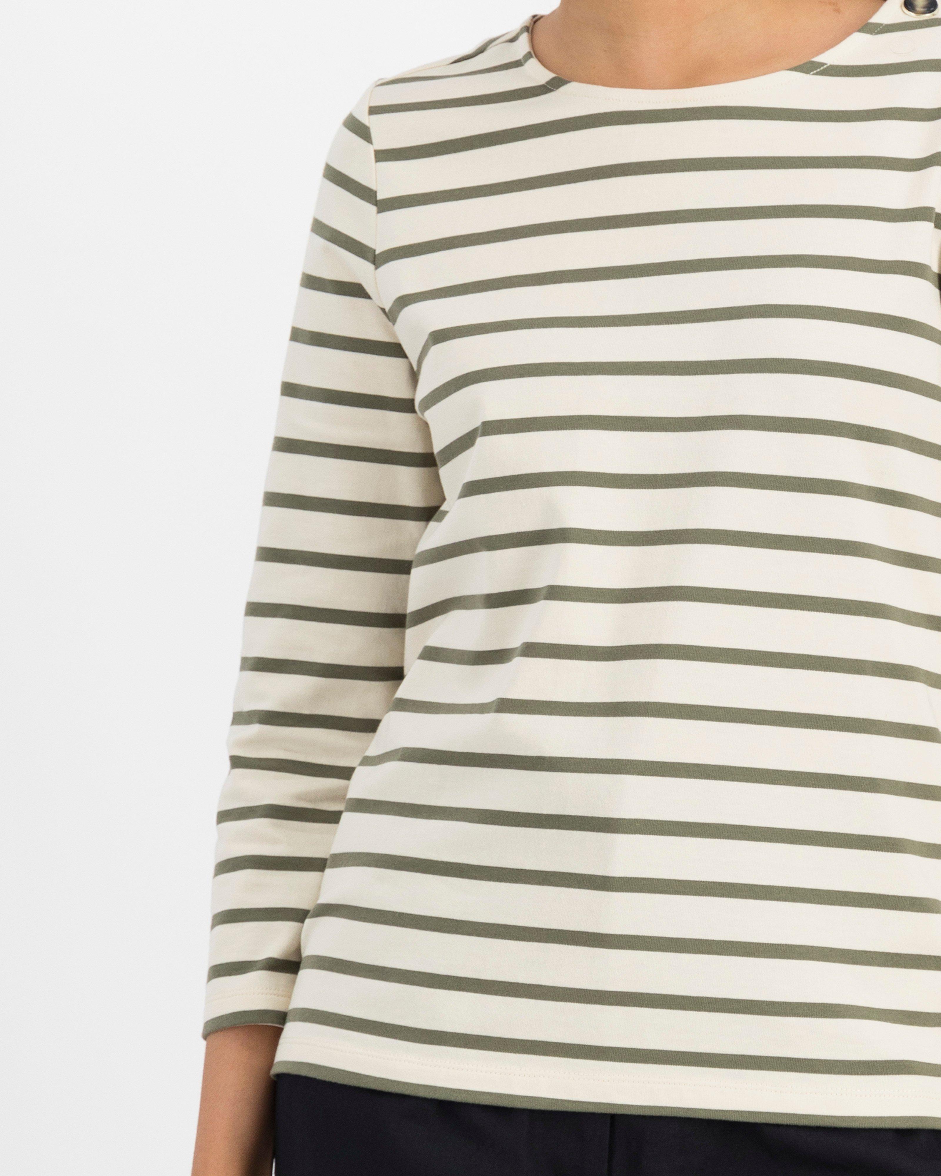 Nova Stripe T-Shirt -  olive