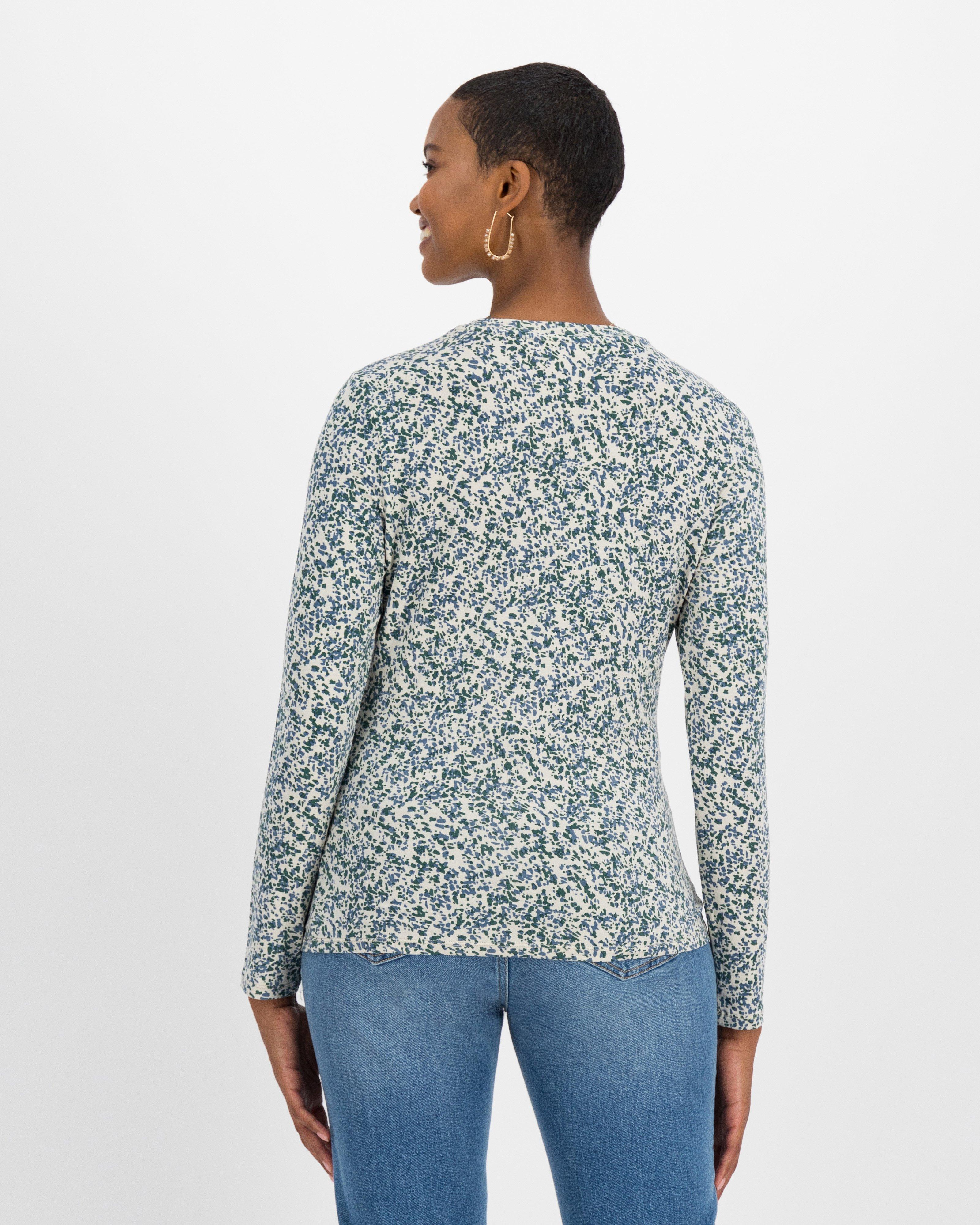 Zemira Printed Long Sleeve T-Shirt -  bottlegreen