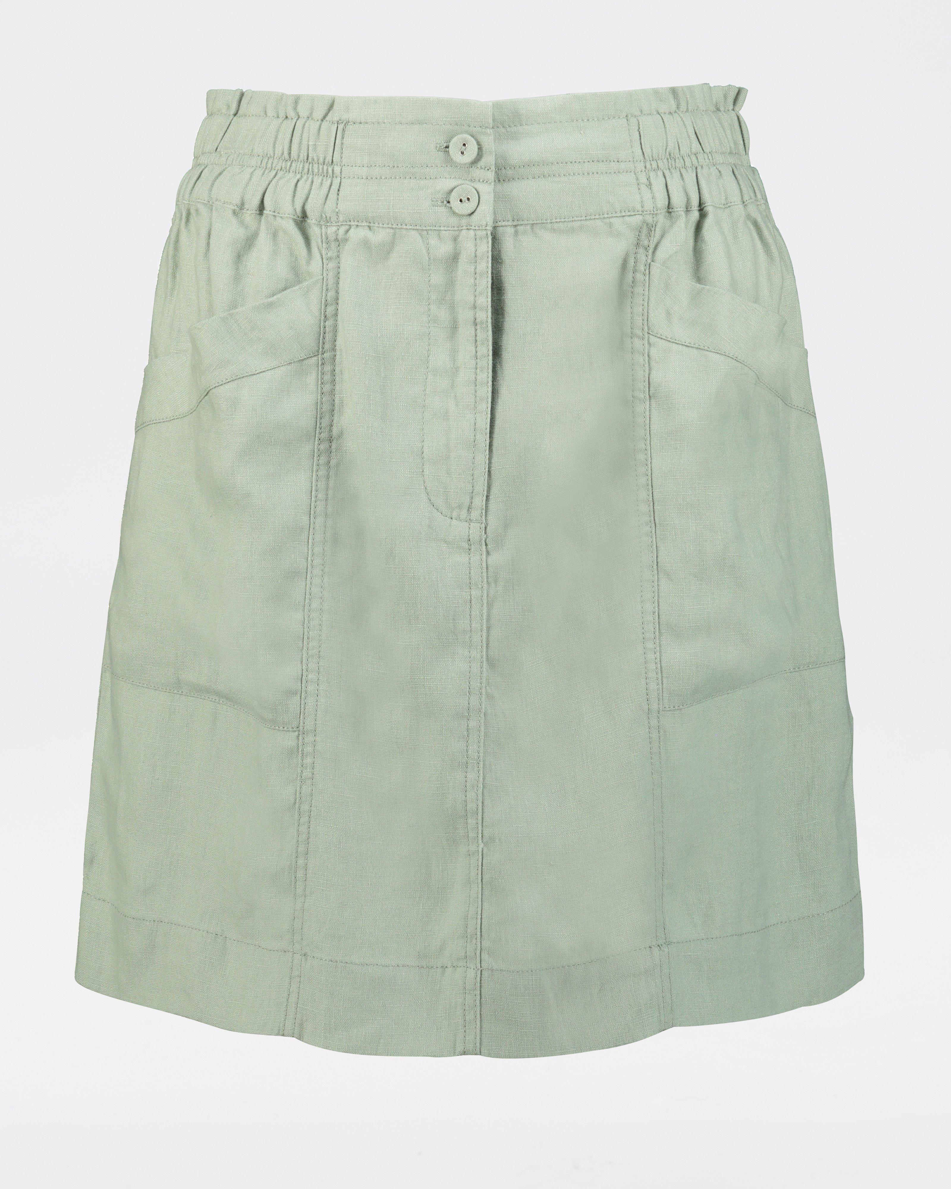 Poetry Areil Linen Short Skirt -  sage