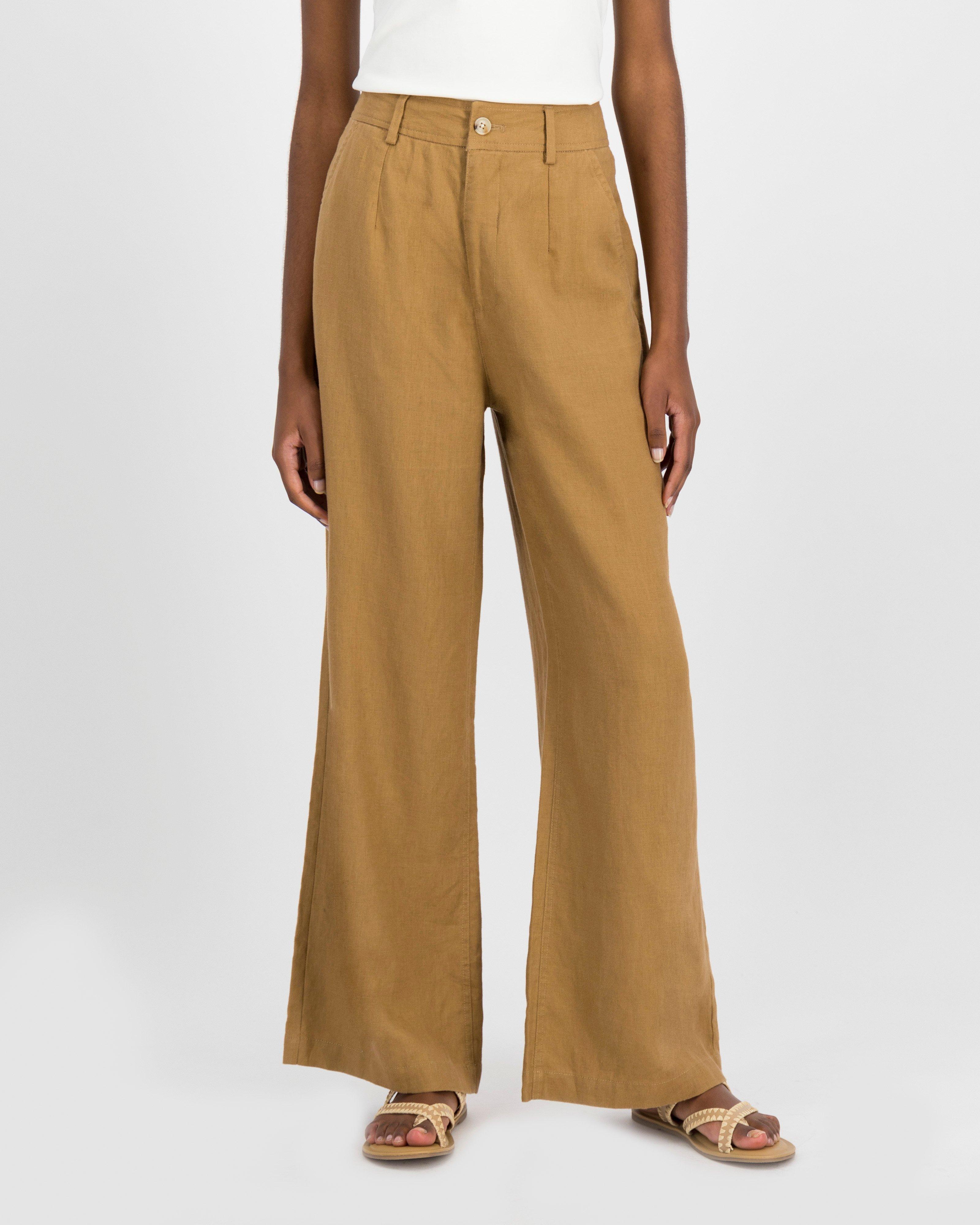 Jackey Linen Pants -  tan