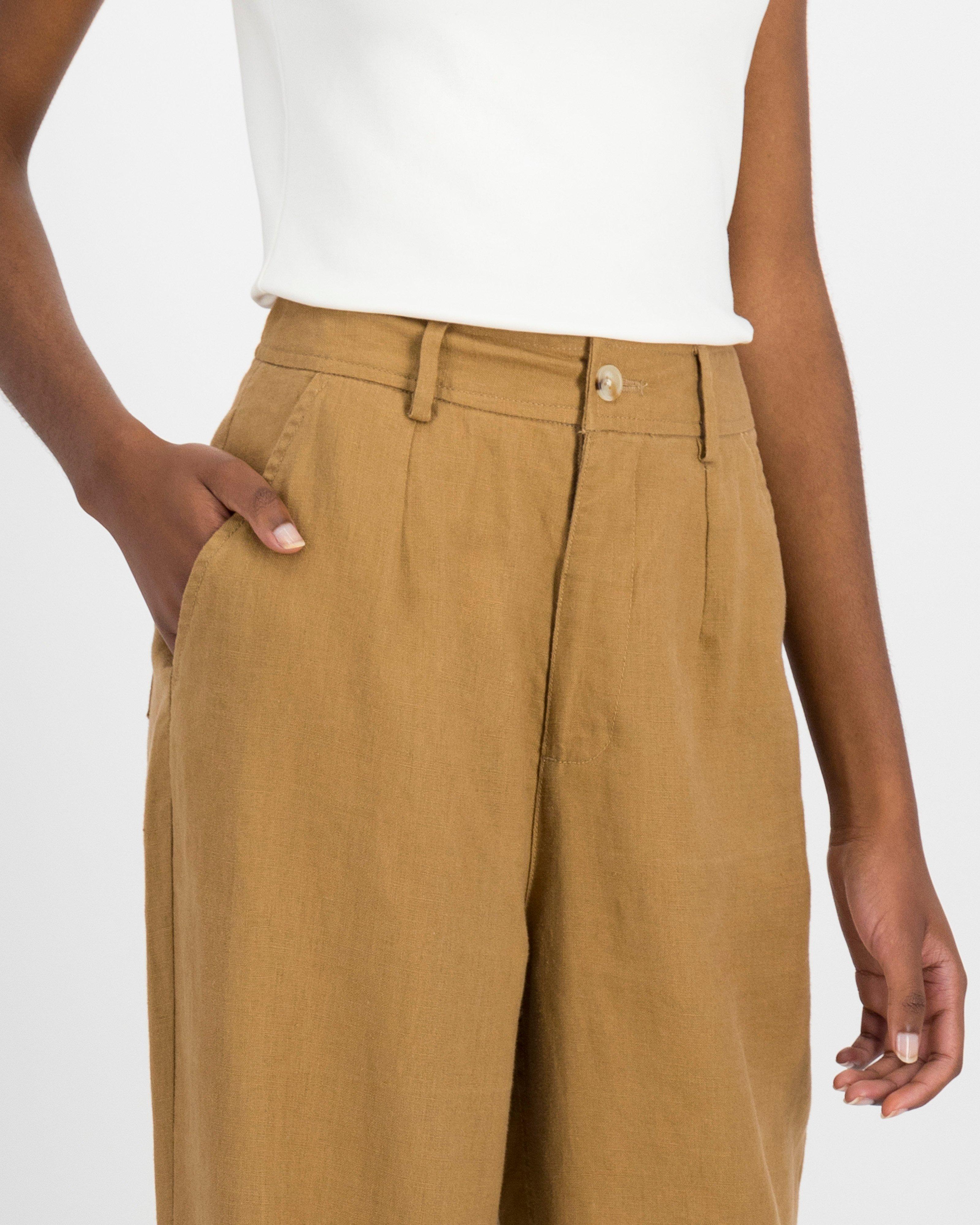 Jackey Linen Pants -  tan