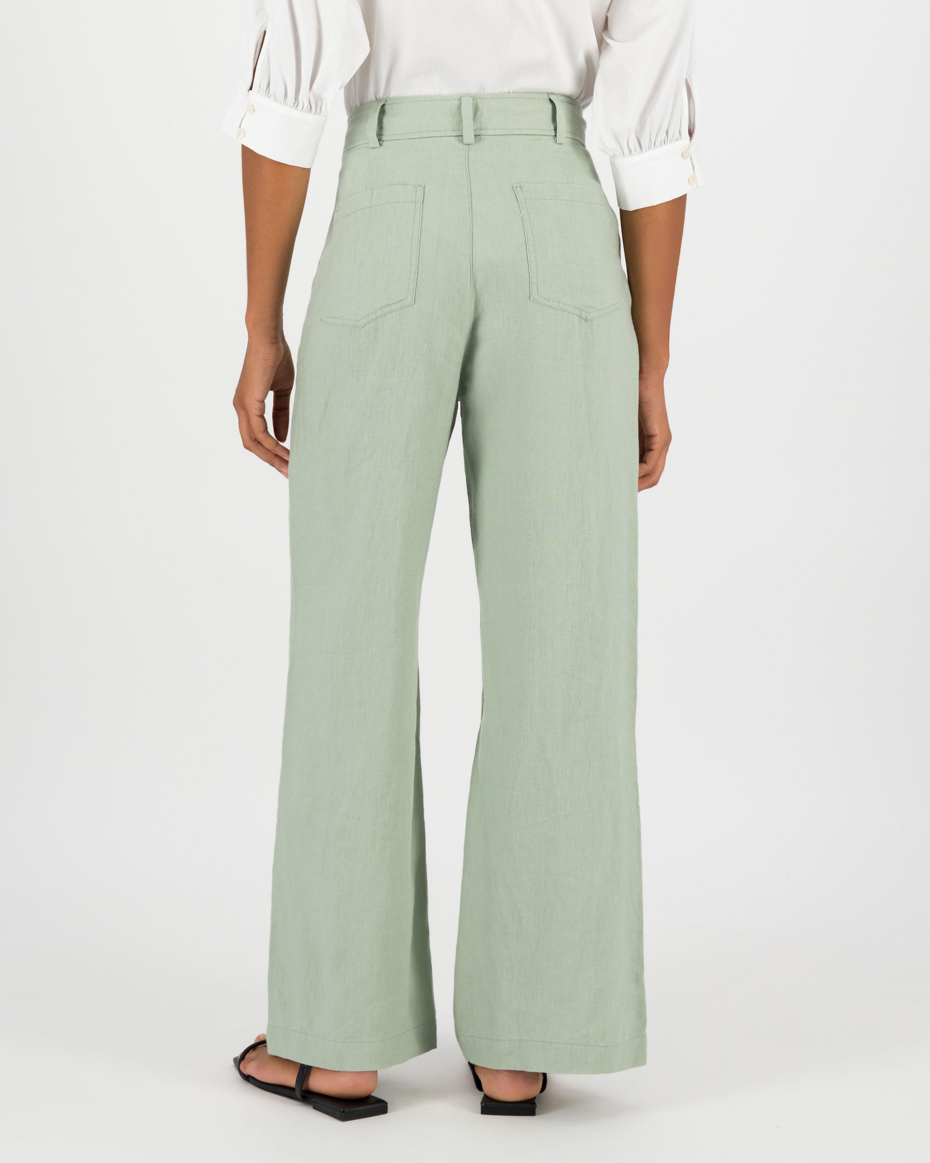 Jackey Linen Pants -  sage