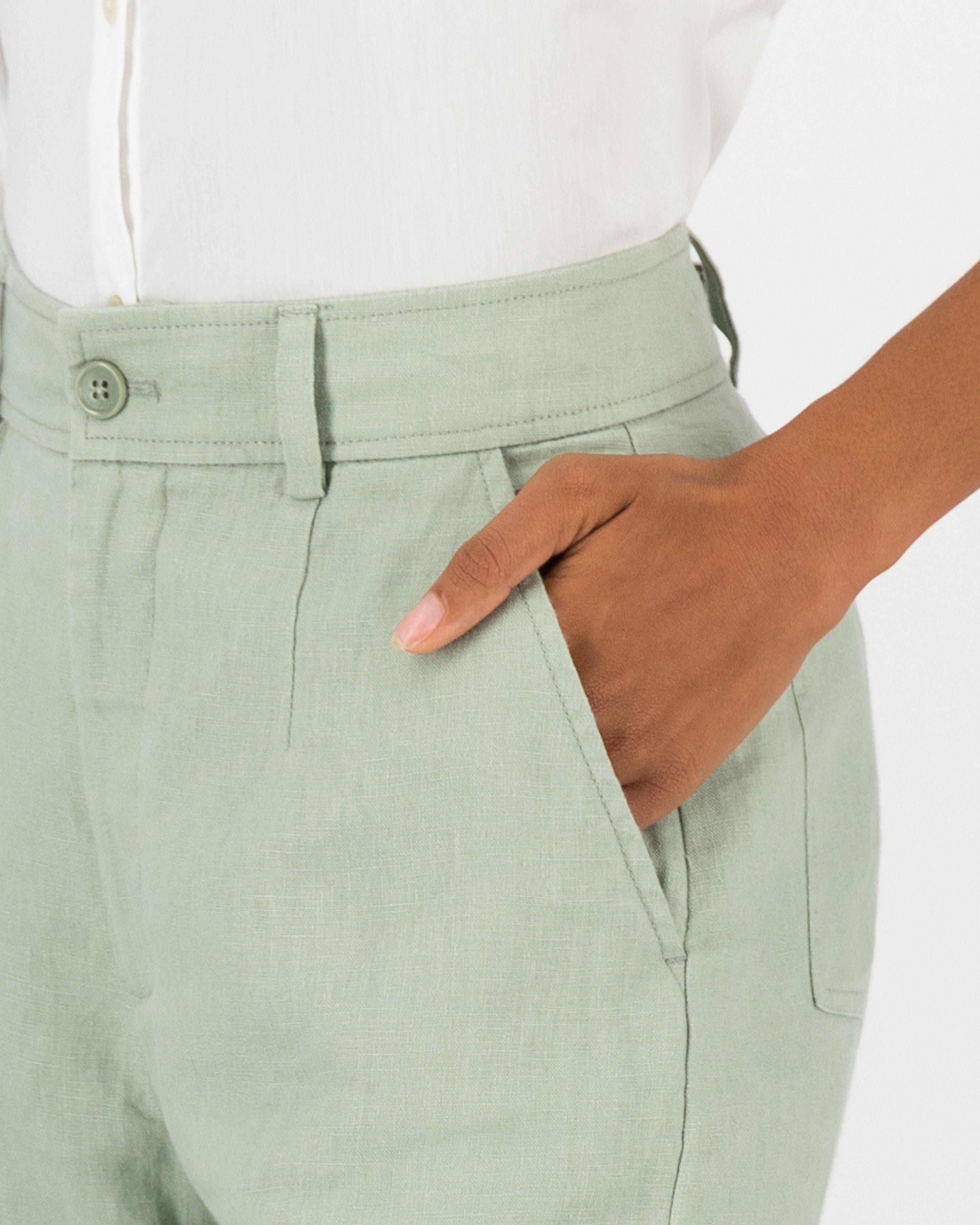 Jackey Linen Pants -  sage