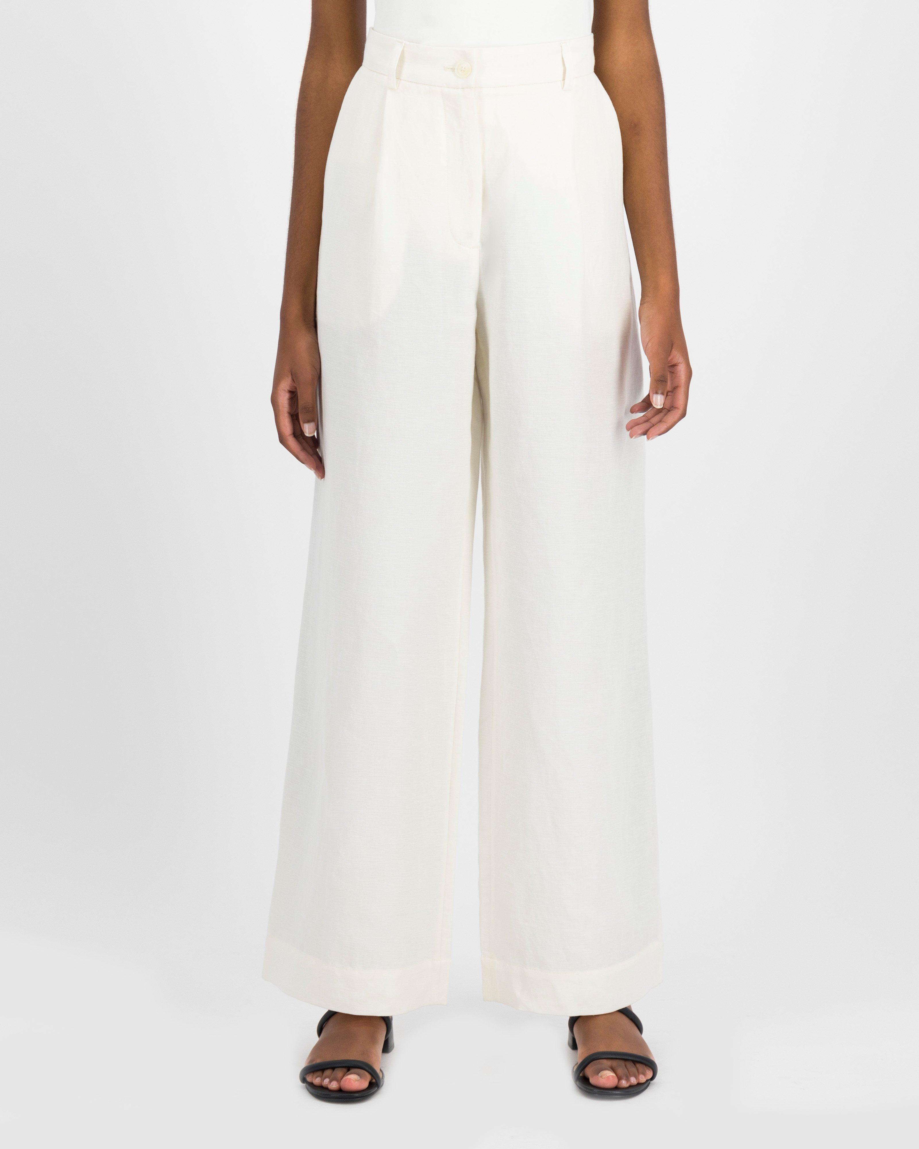 Addey Linen Pant -  milk