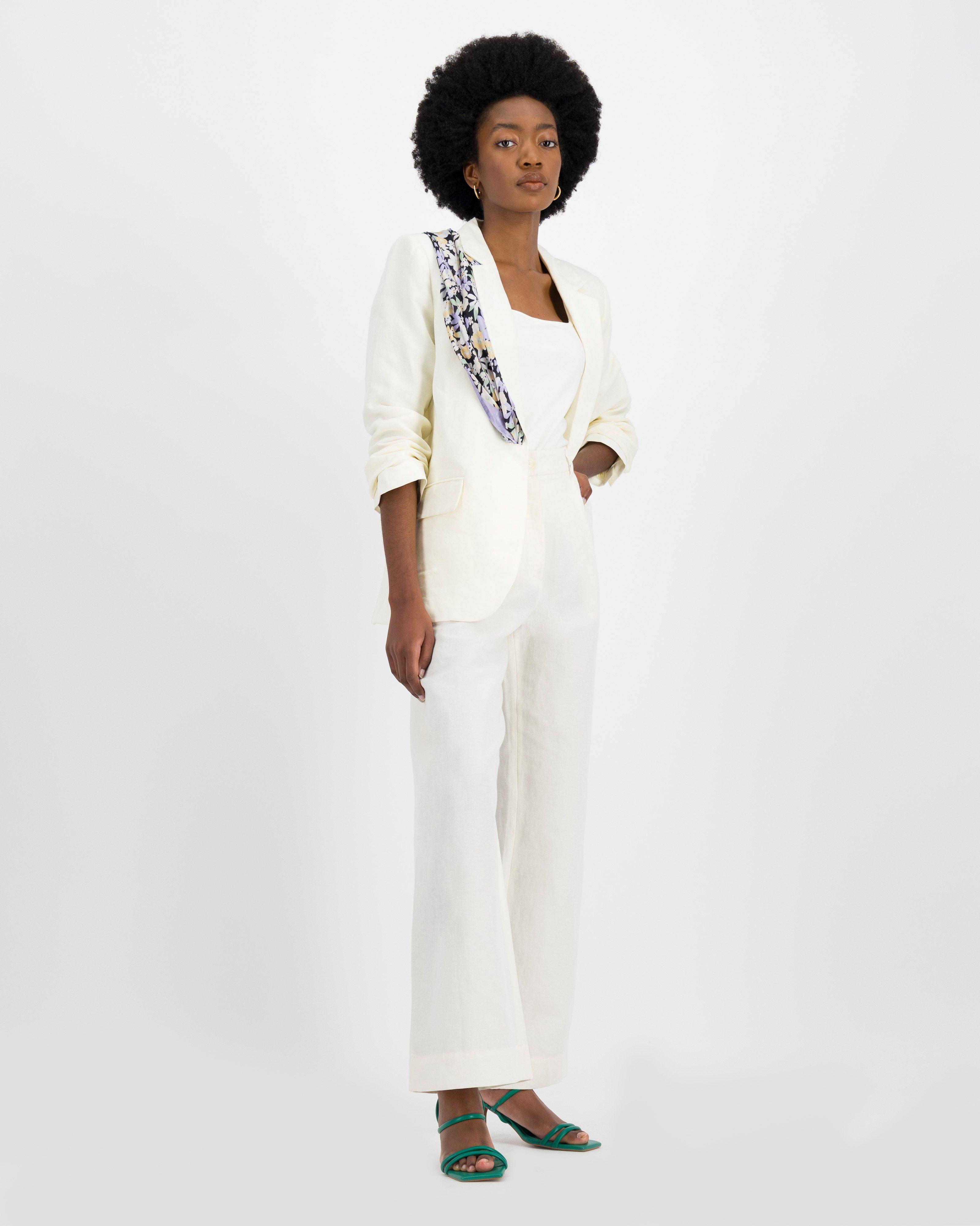 Shaei Linen Blazer -  milk