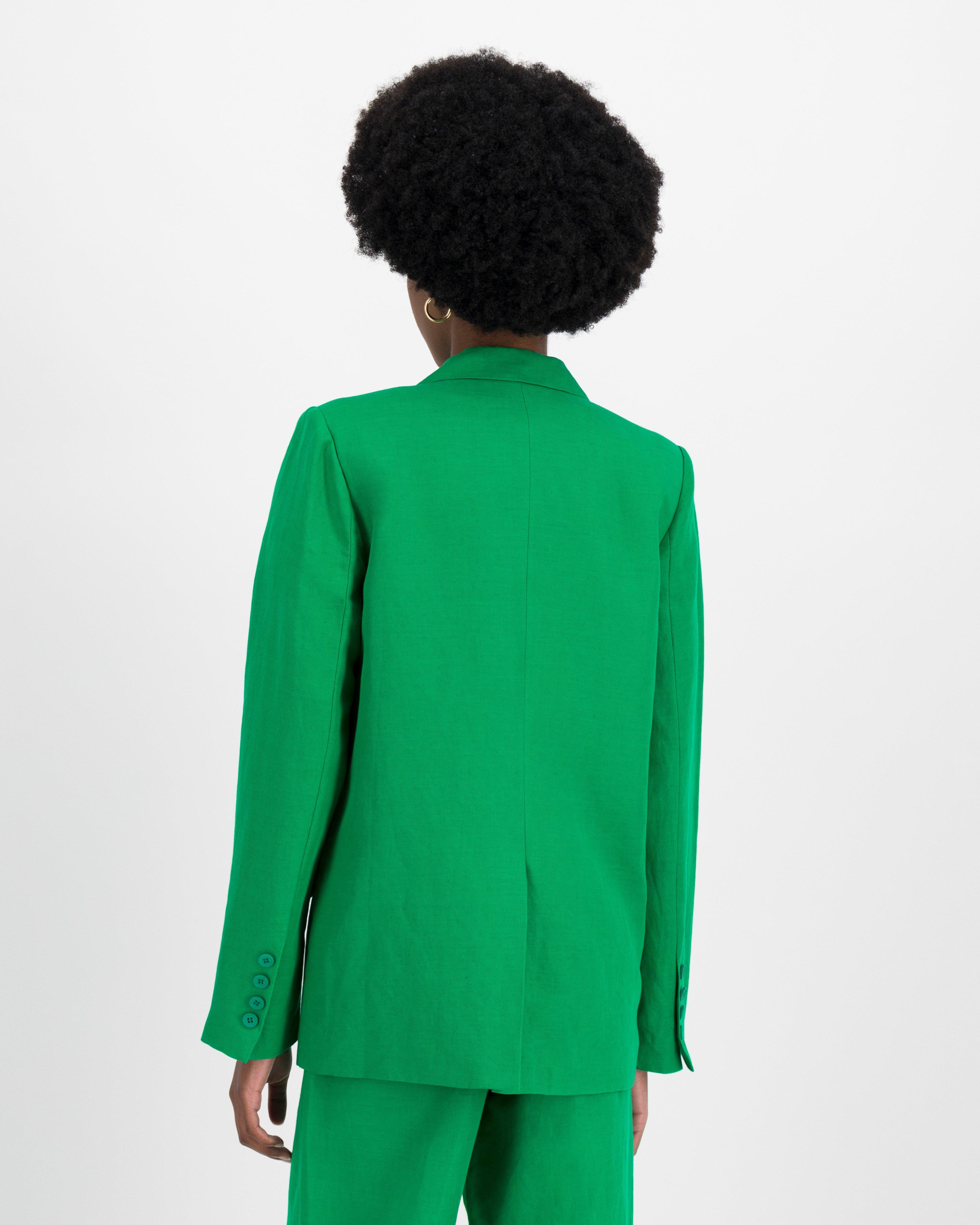 Shaei Linen Blazer -  green