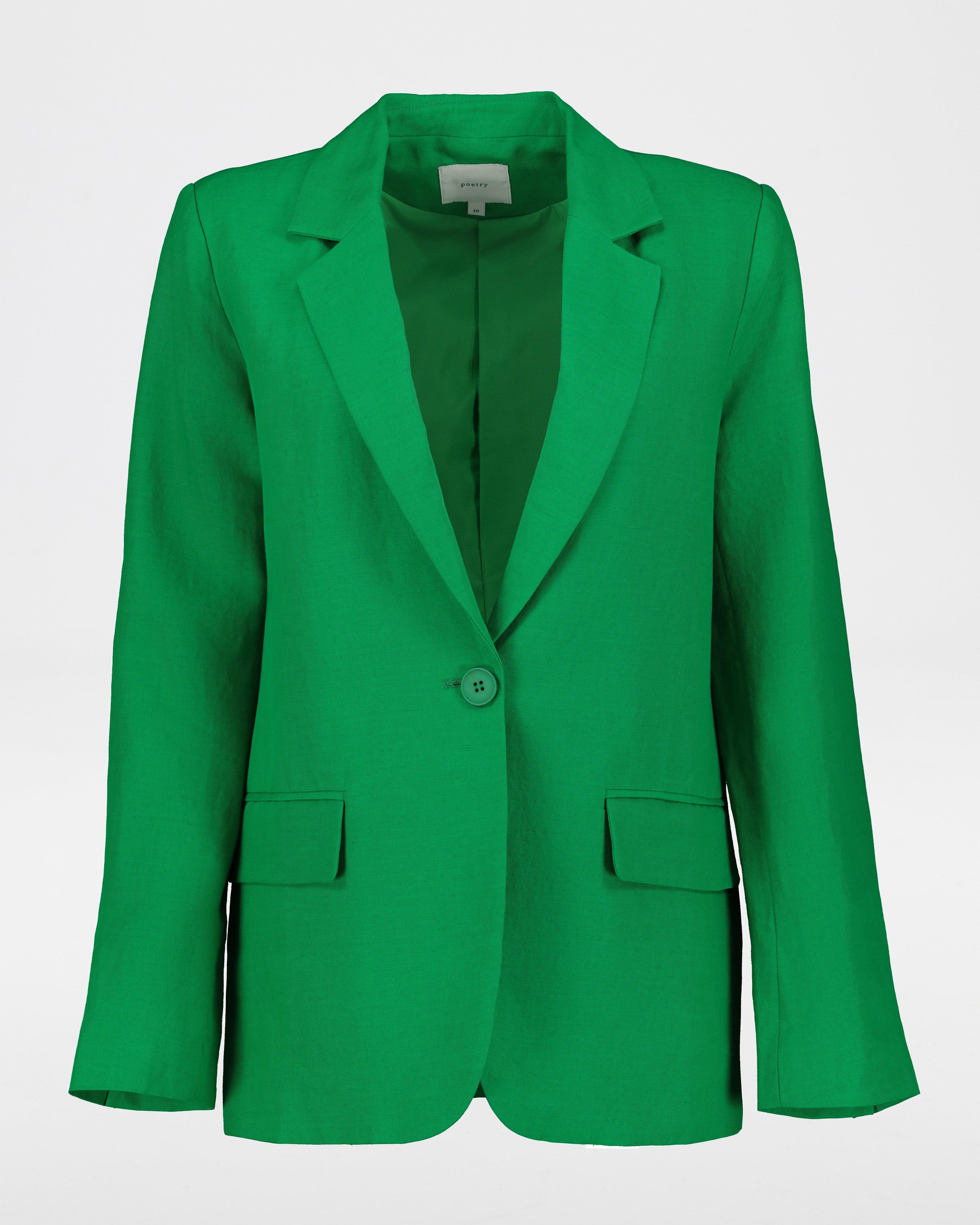 Shaei Linen Blazer -  green