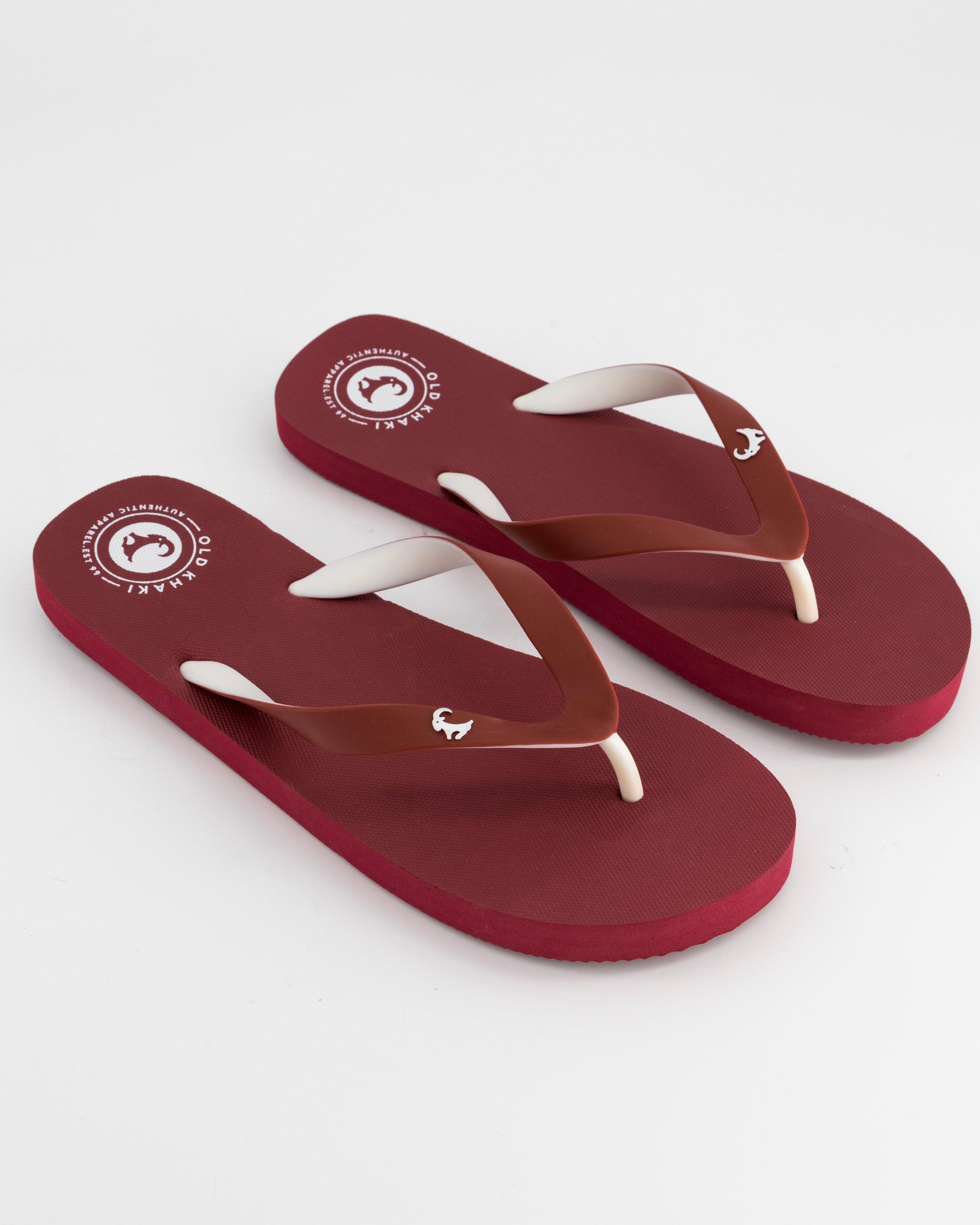 Old khaki men's flip flops on sale