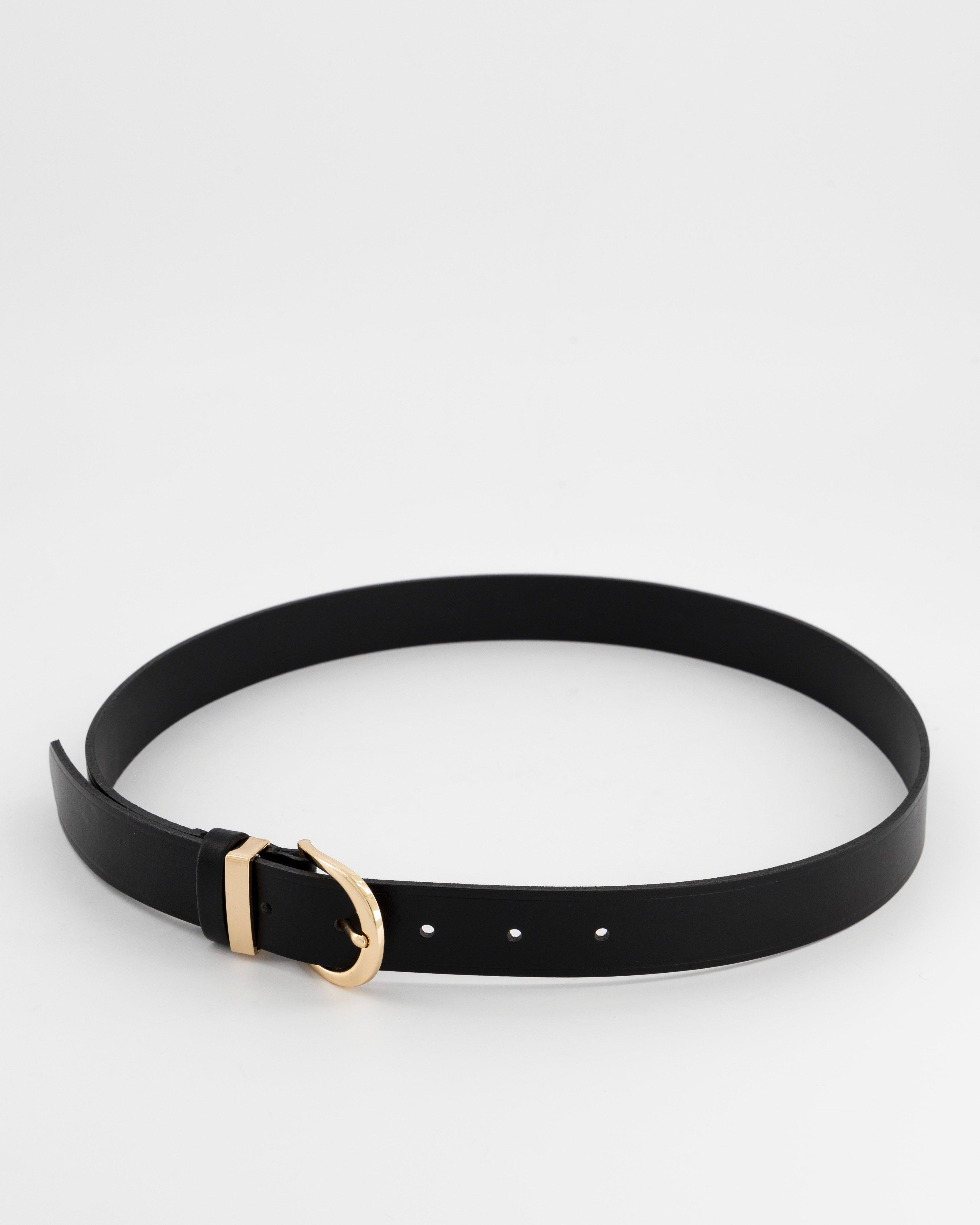 Shion Metal Keeper Belt -  black