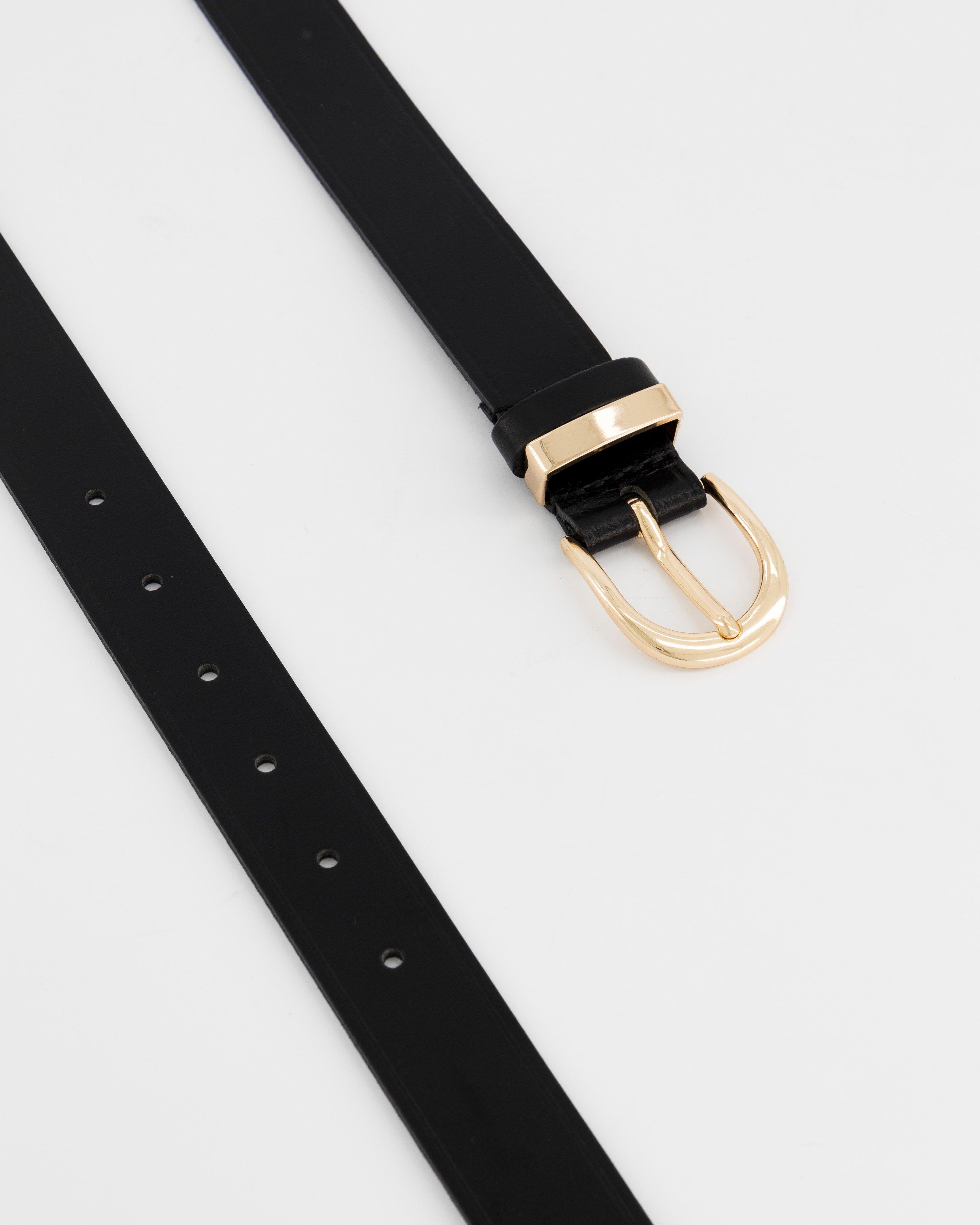 Shion Metal Keeper Belt -  black