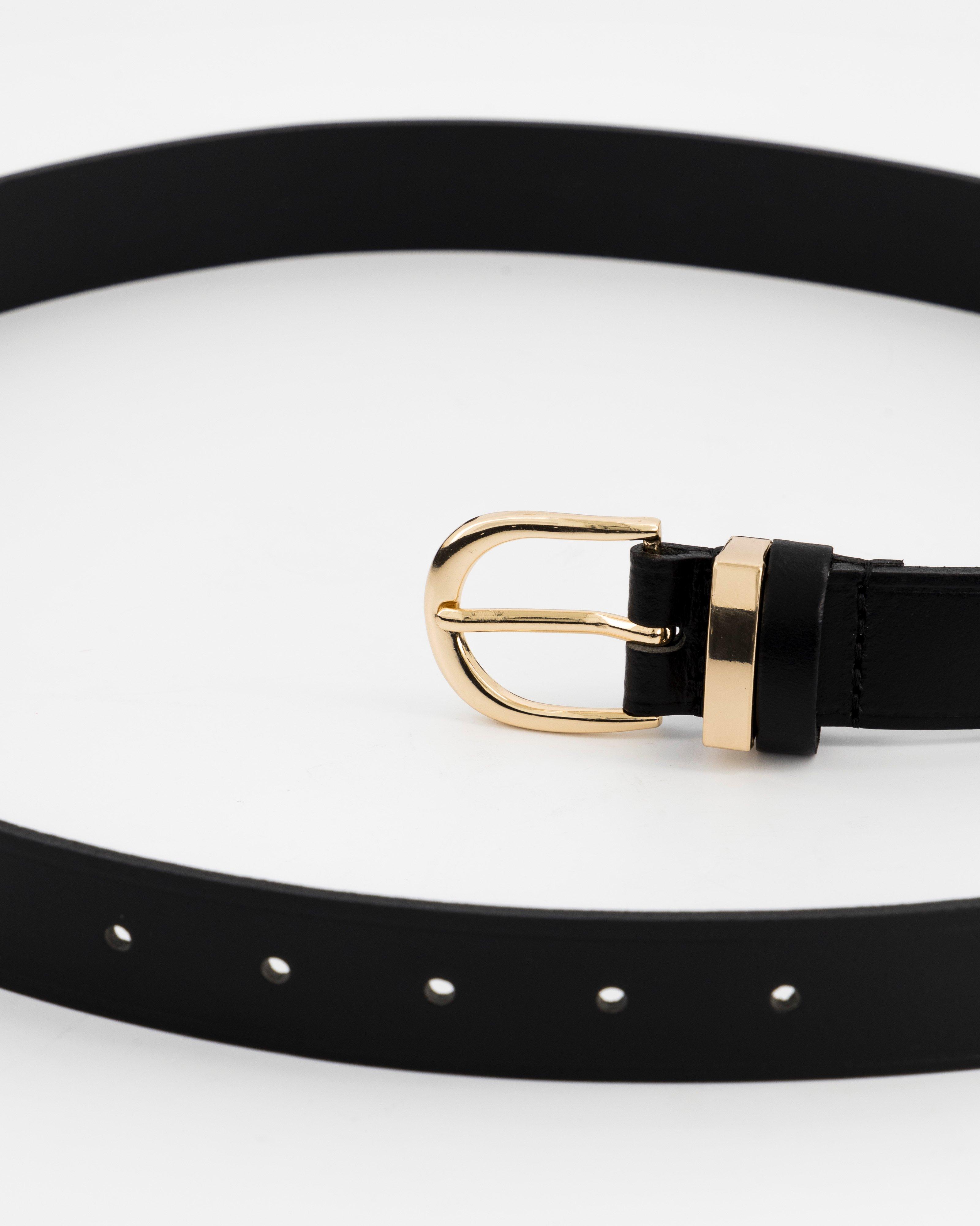 Shion Metal Keeper Belt -  black