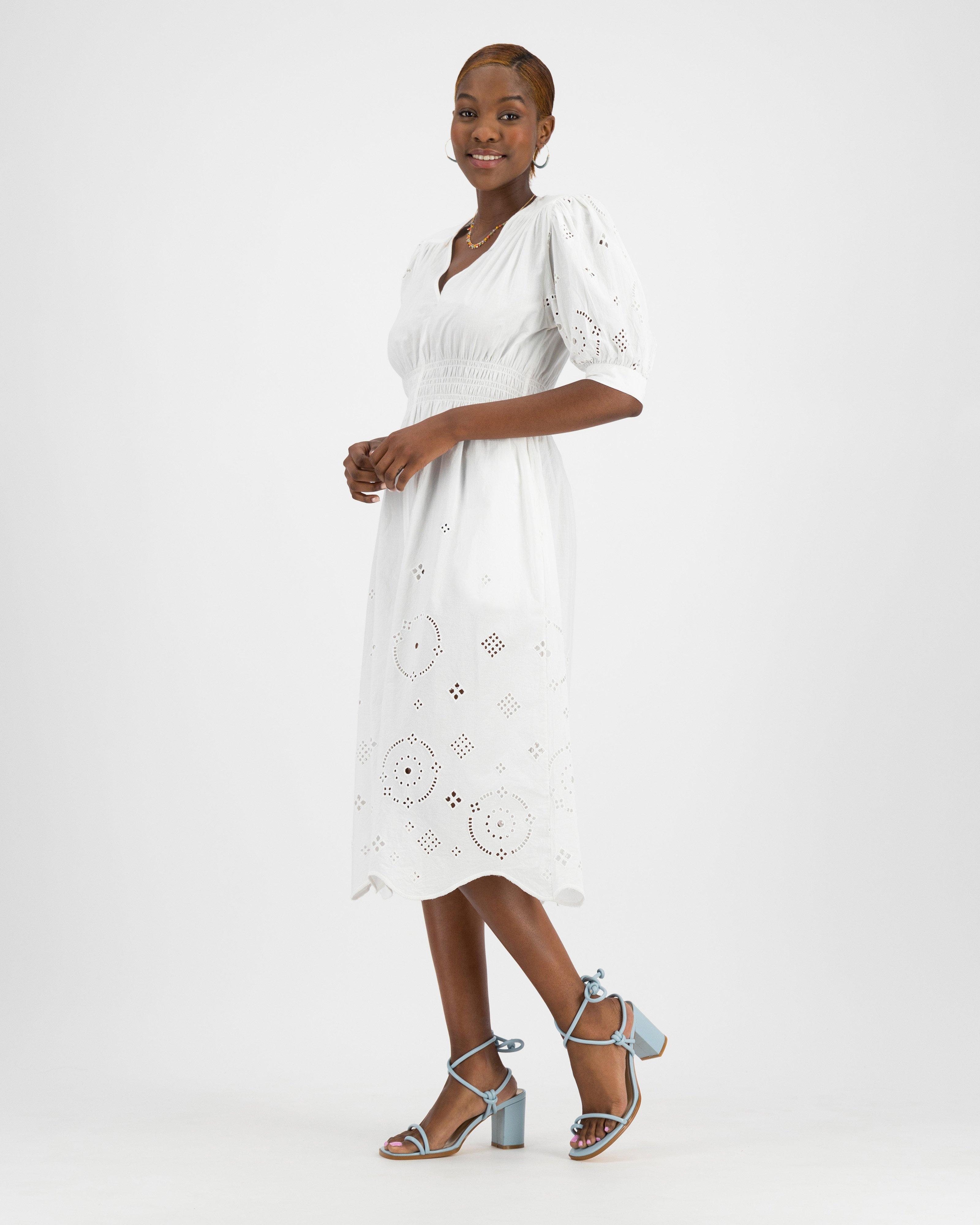 Poetry Mya Anglaise Dress -  white