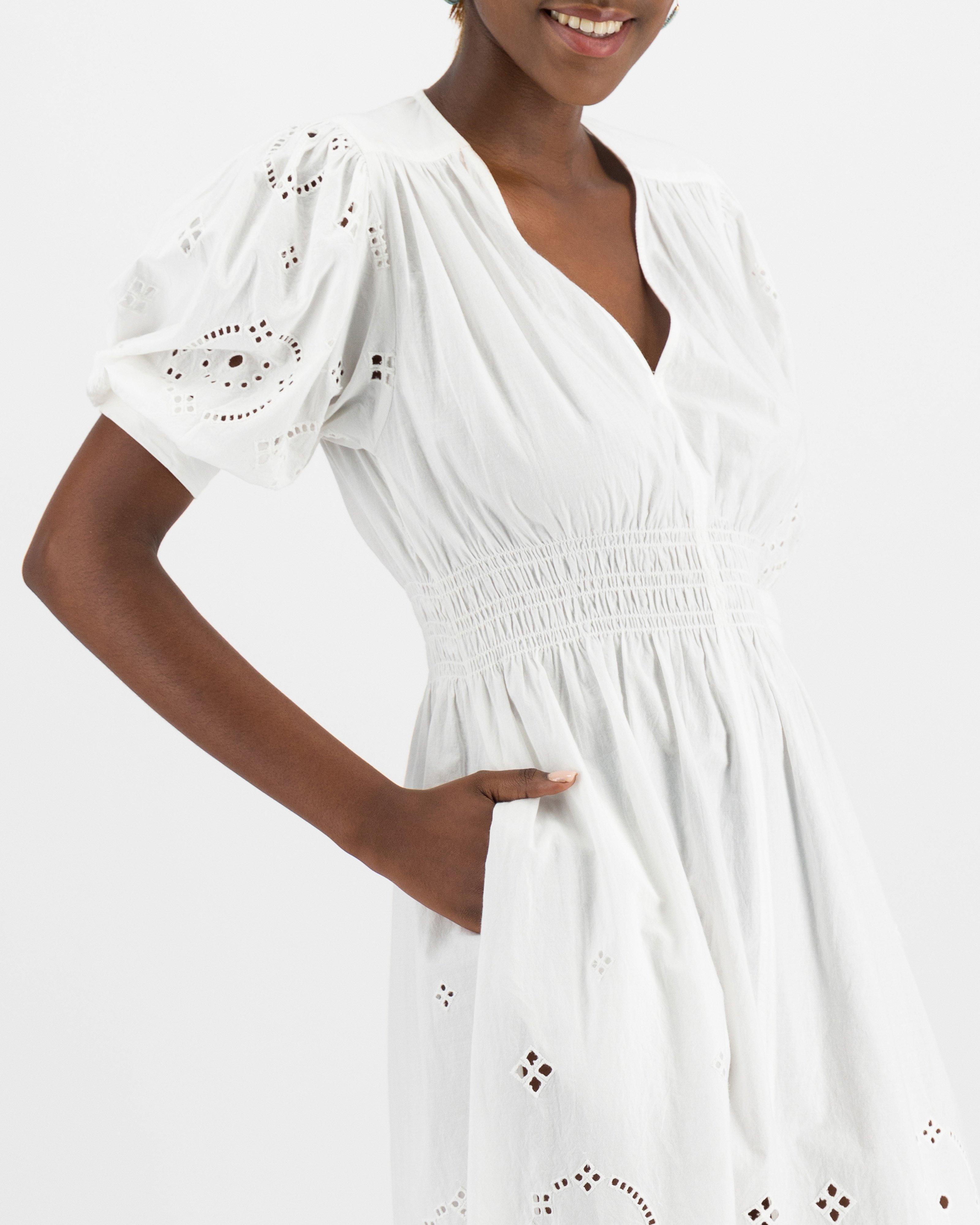 Poetry Mya Anglaise Dress -  white