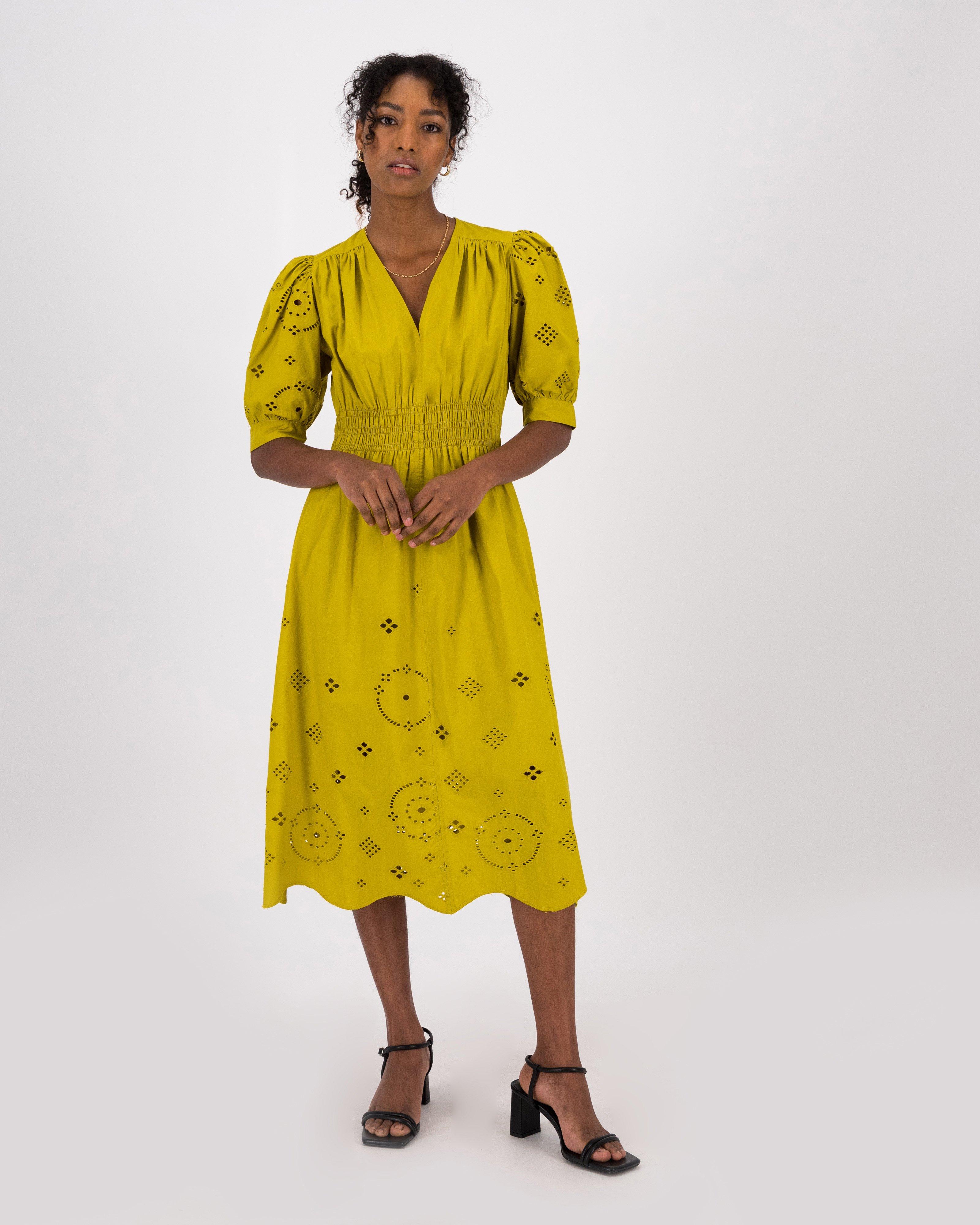 Poetry Mya Anglaise Dress -  yellow