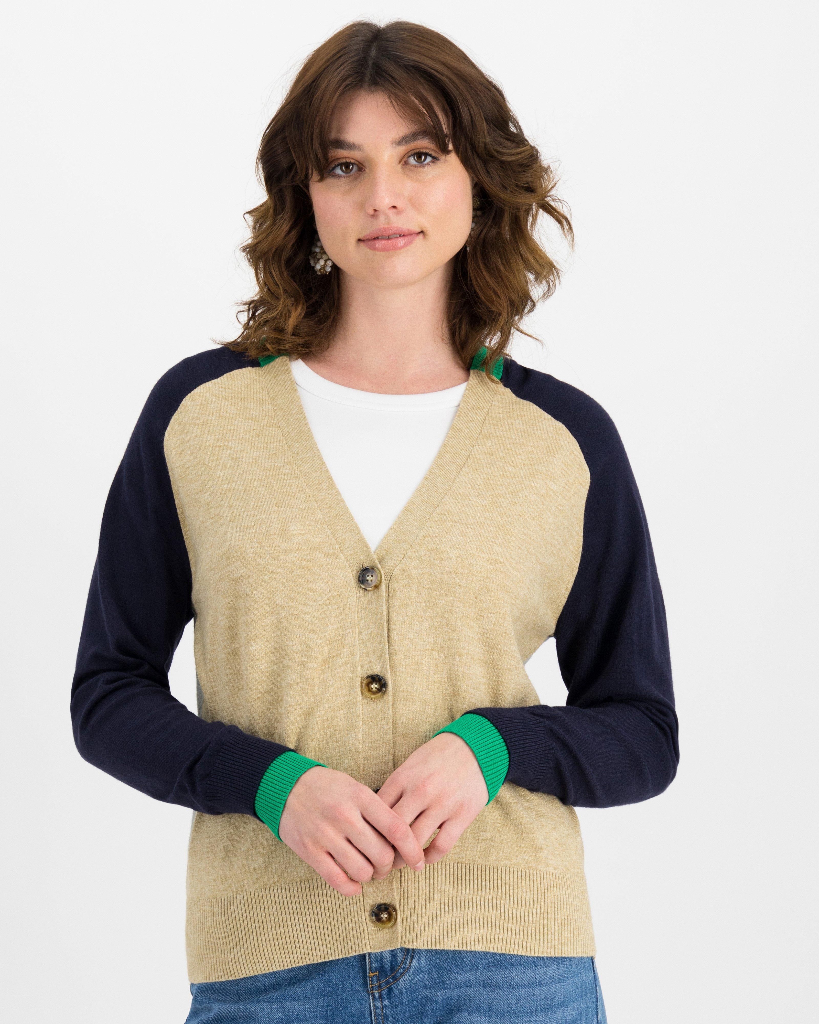 Kendall Colourblock Cardigan -  oatmeal