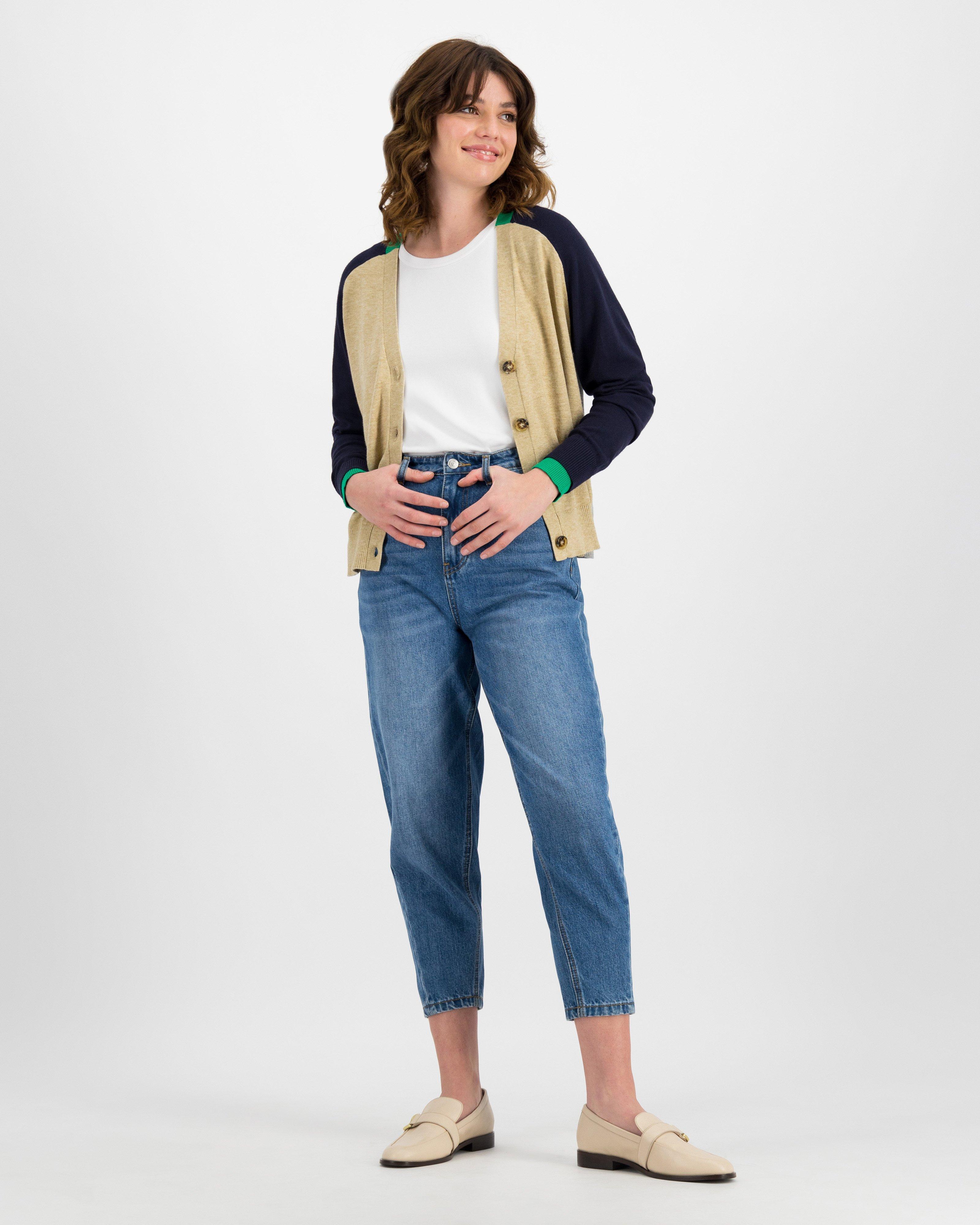 Kendall Colourblock Cardigan -  oatmeal