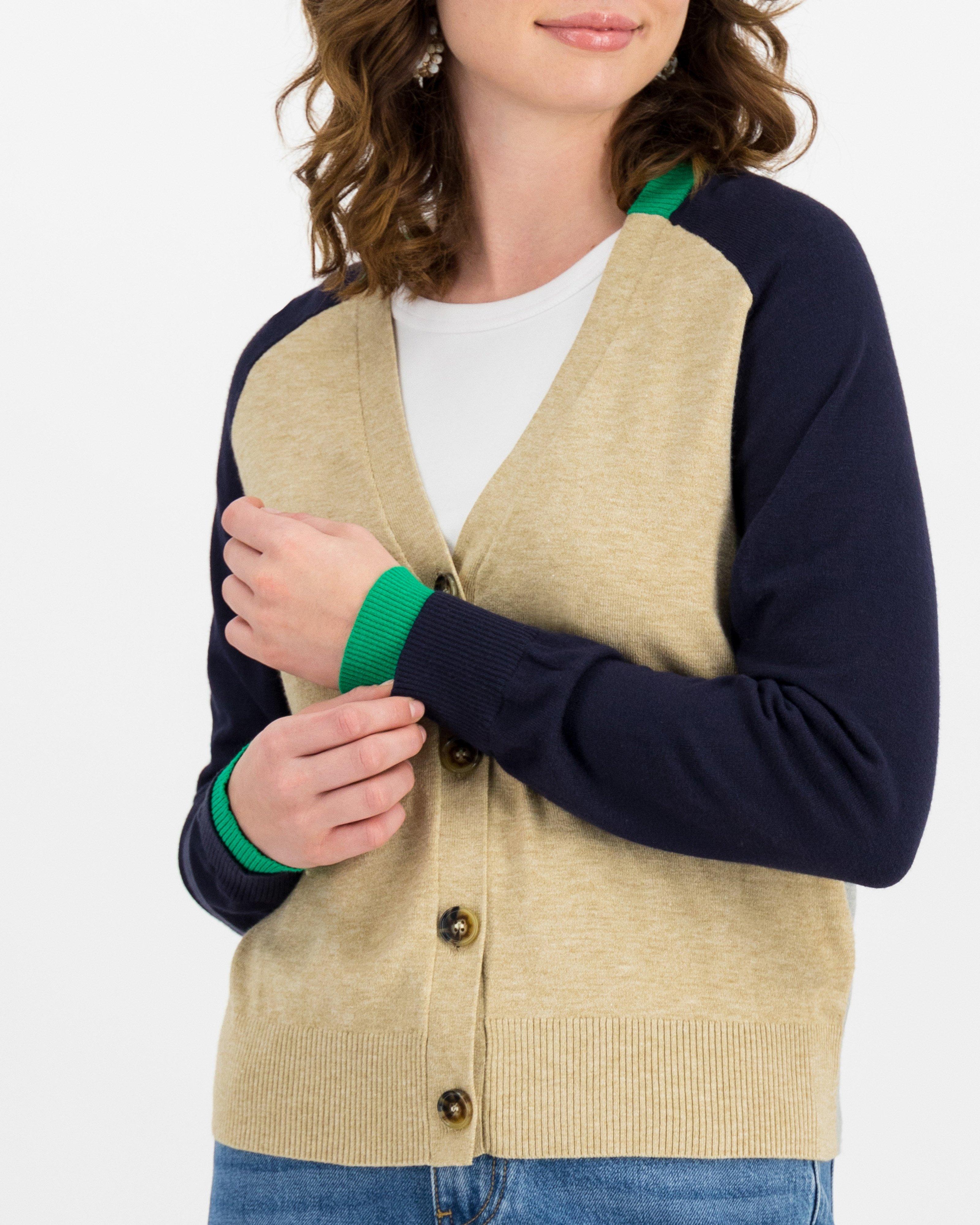 Kendall Colourblock Cardigan -  oatmeal