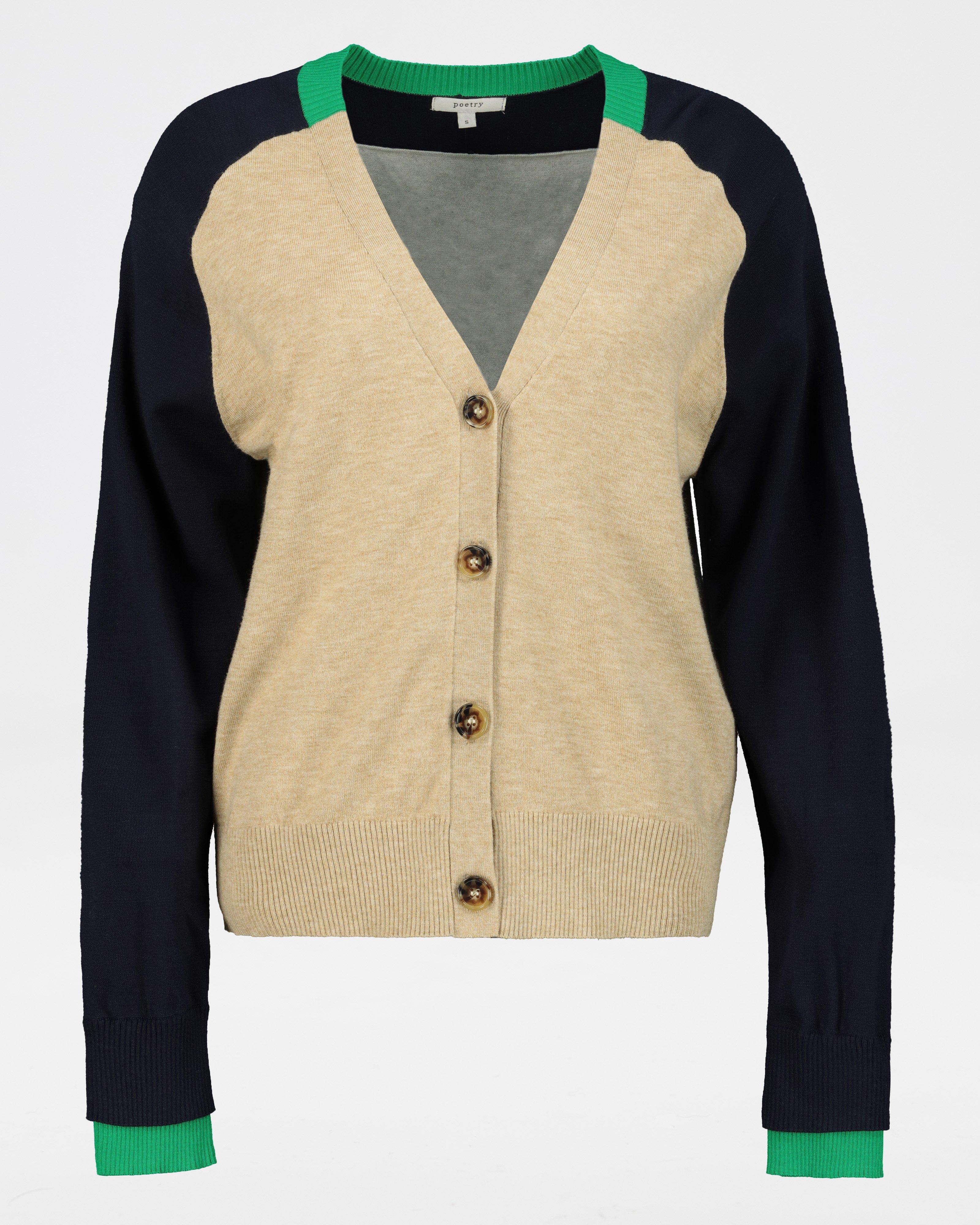 Kendall Colourblock Cardigan -  oatmeal