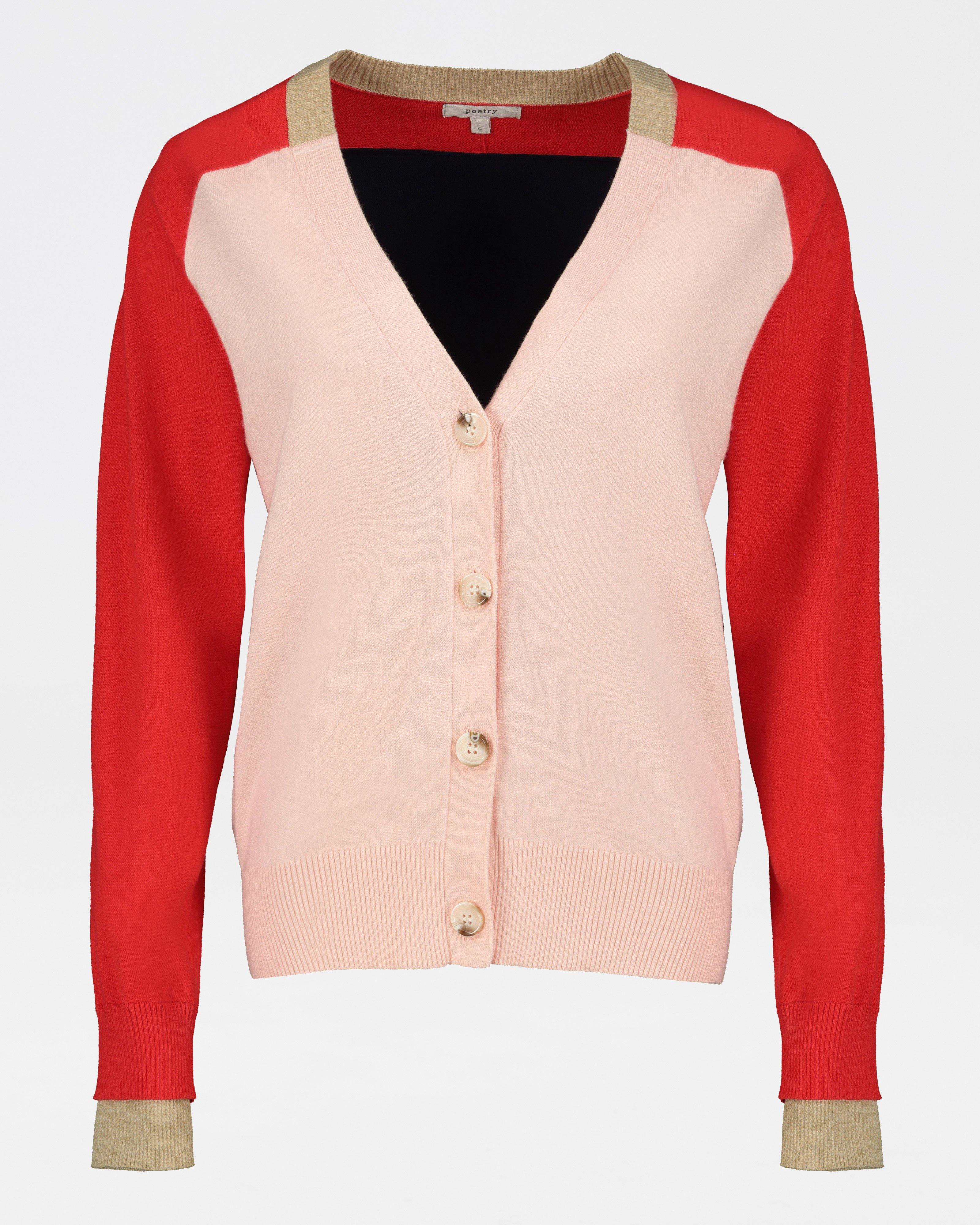 Kendall Colourblock Cardigan -  pink