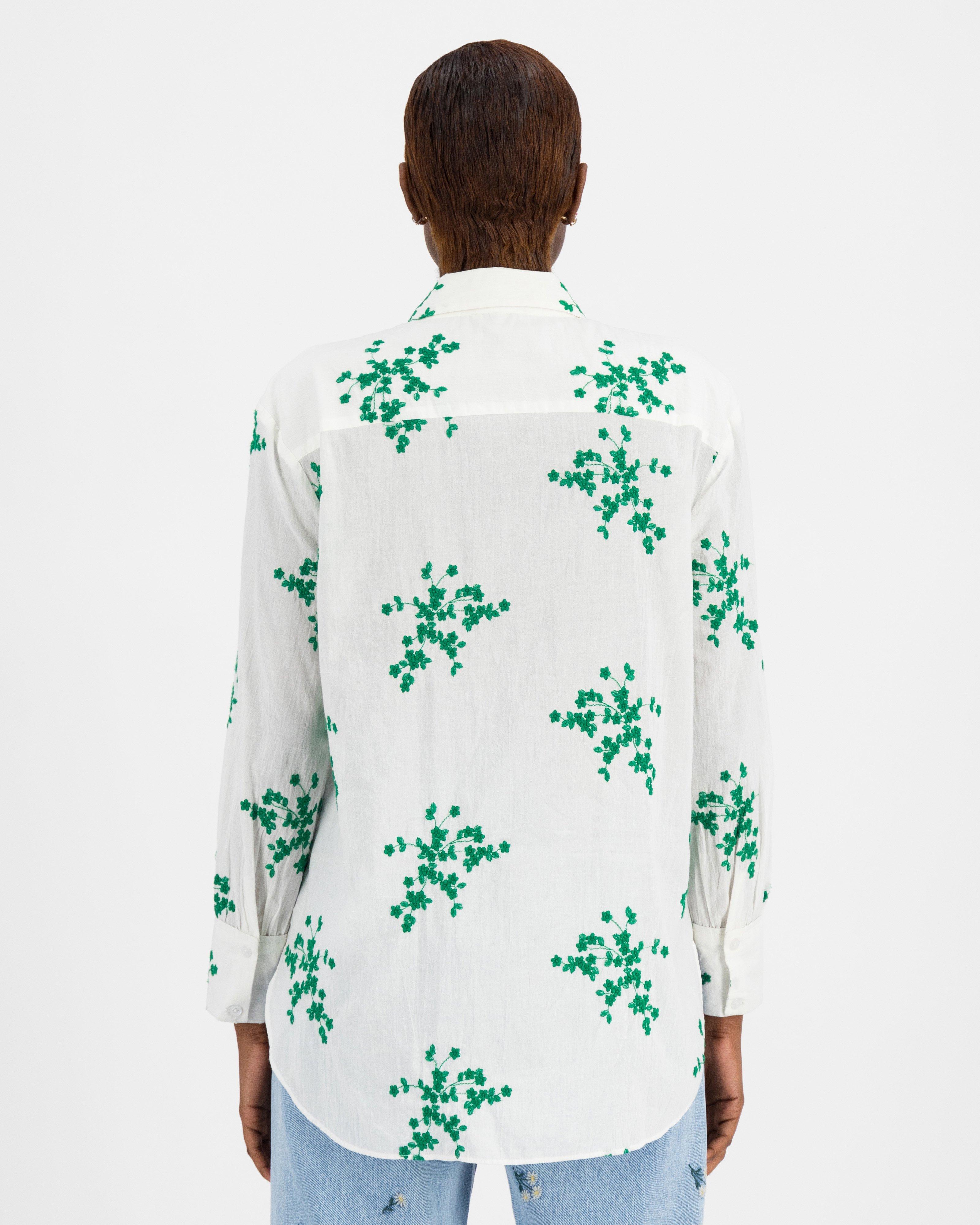 Myla Embroidered Shirt -  green