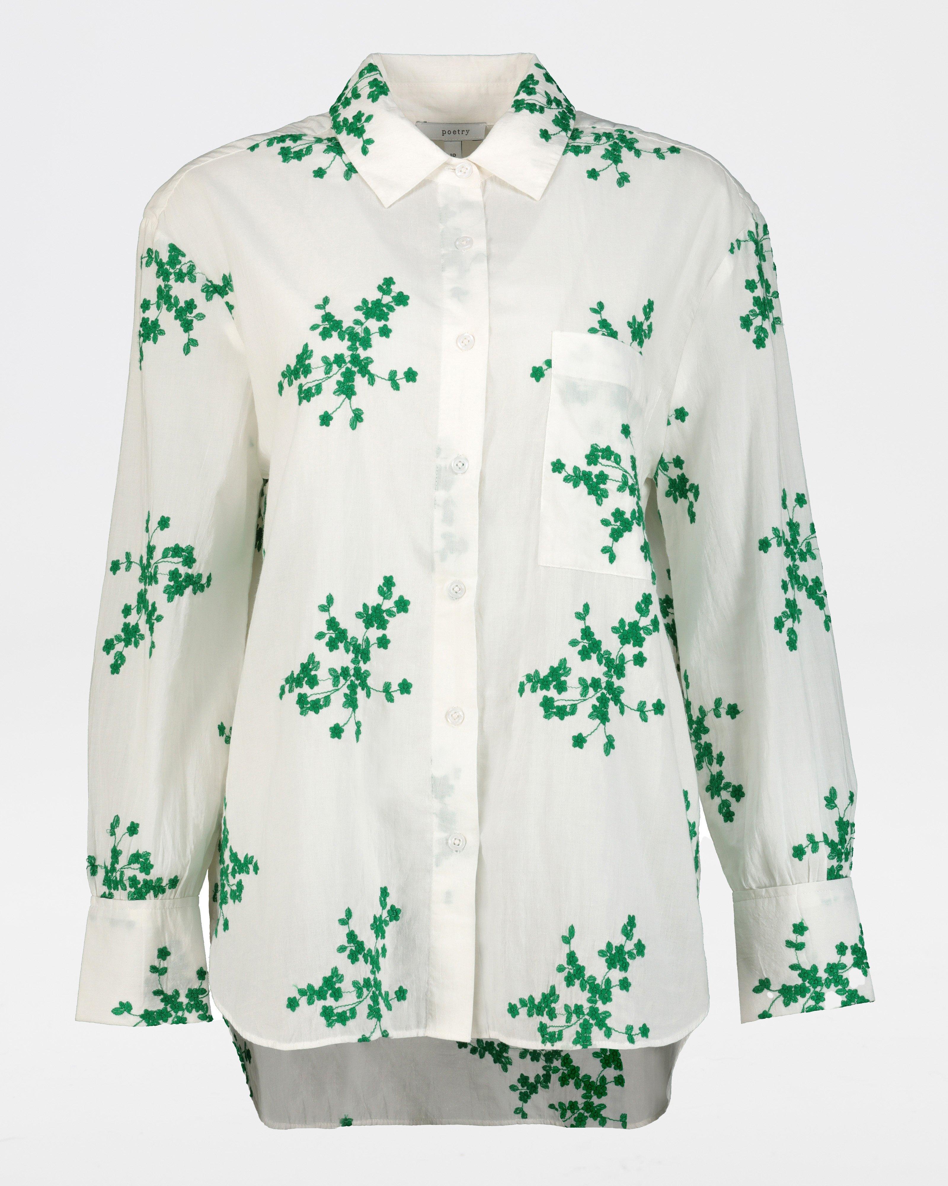 Myla Embroidered Shirt -  green