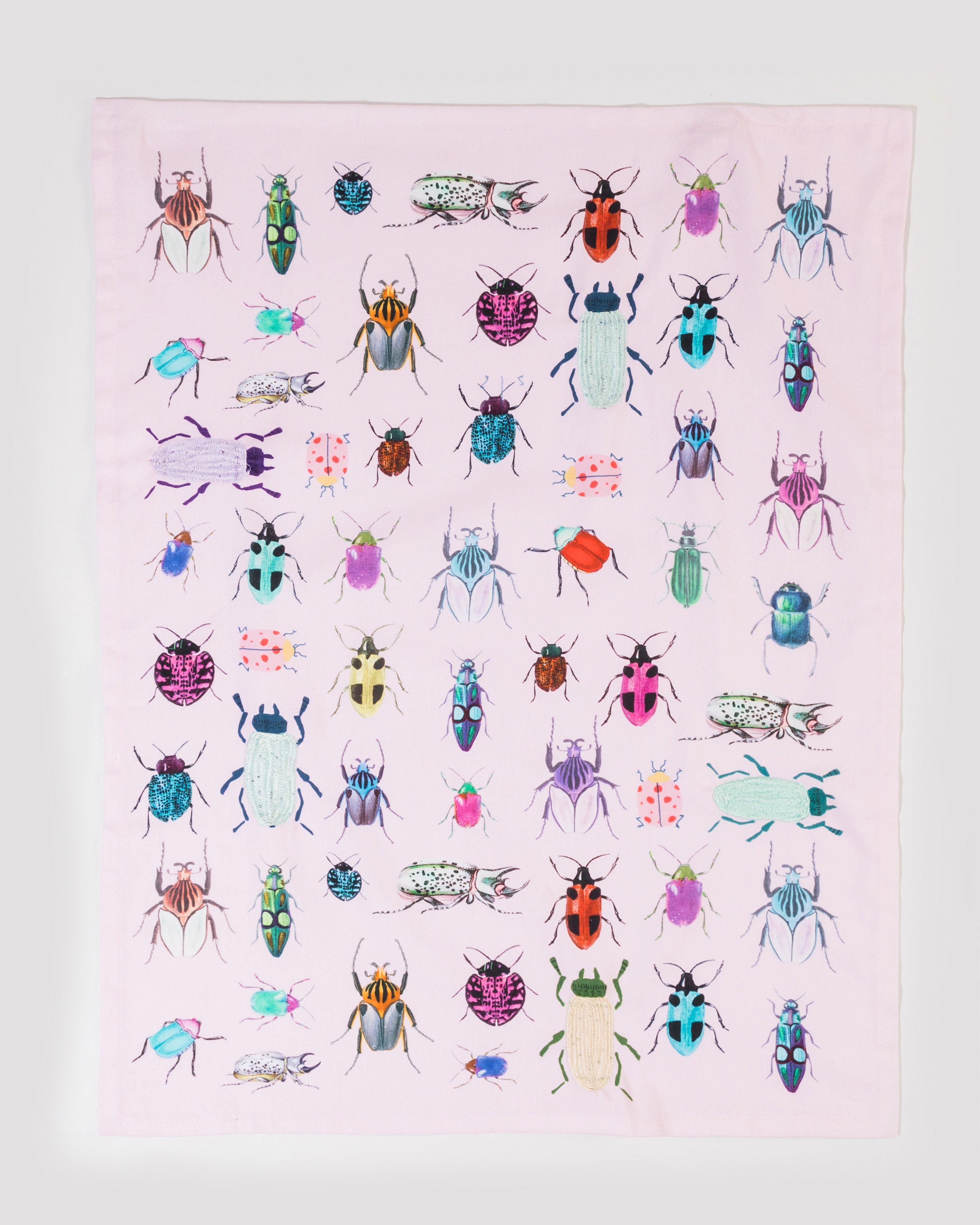 Bugs Life Embroidered Tea Towel -  assorted